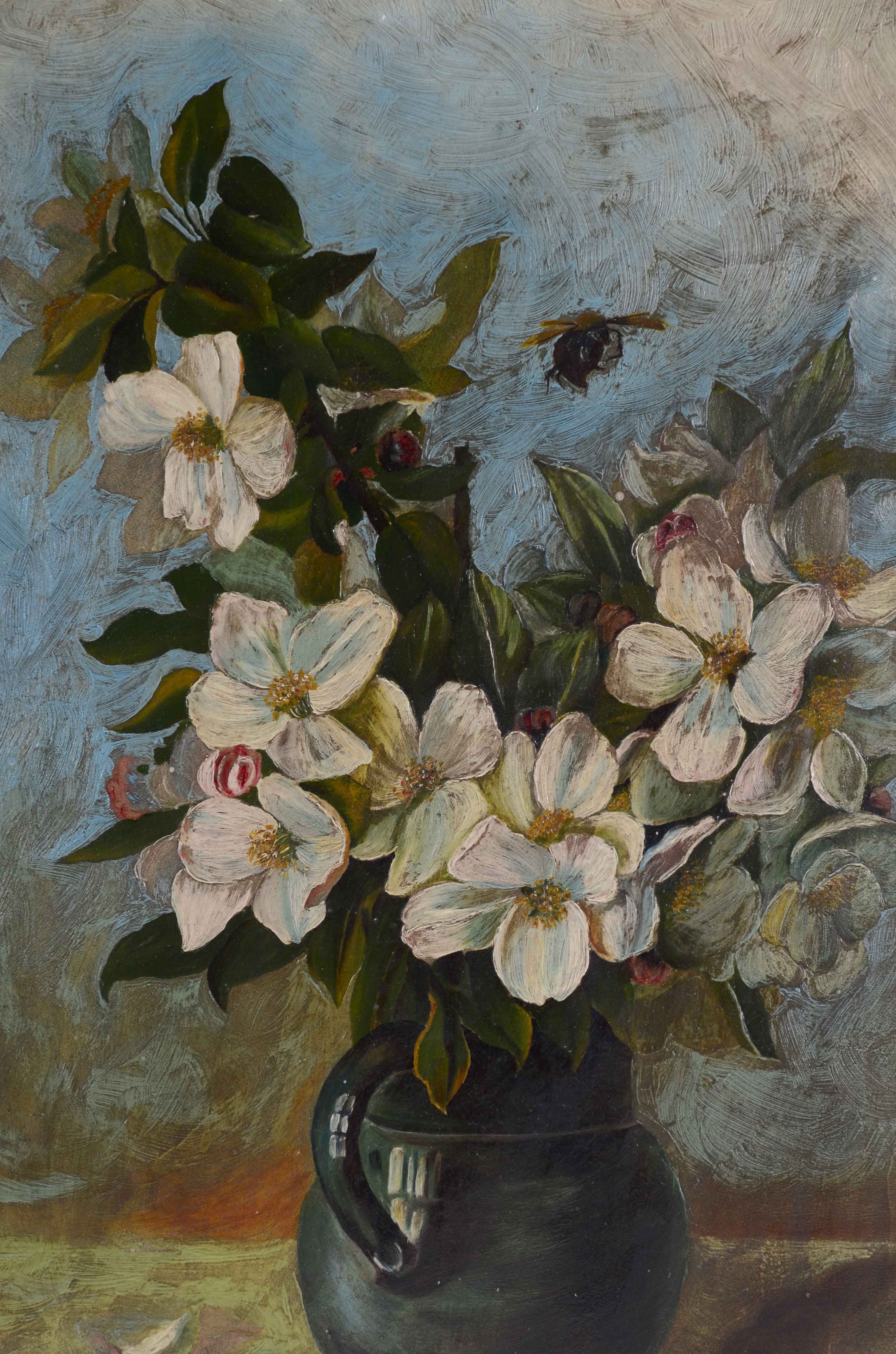 Mary Gammel Original Oil Painting on Board of a Still Life with Flowers