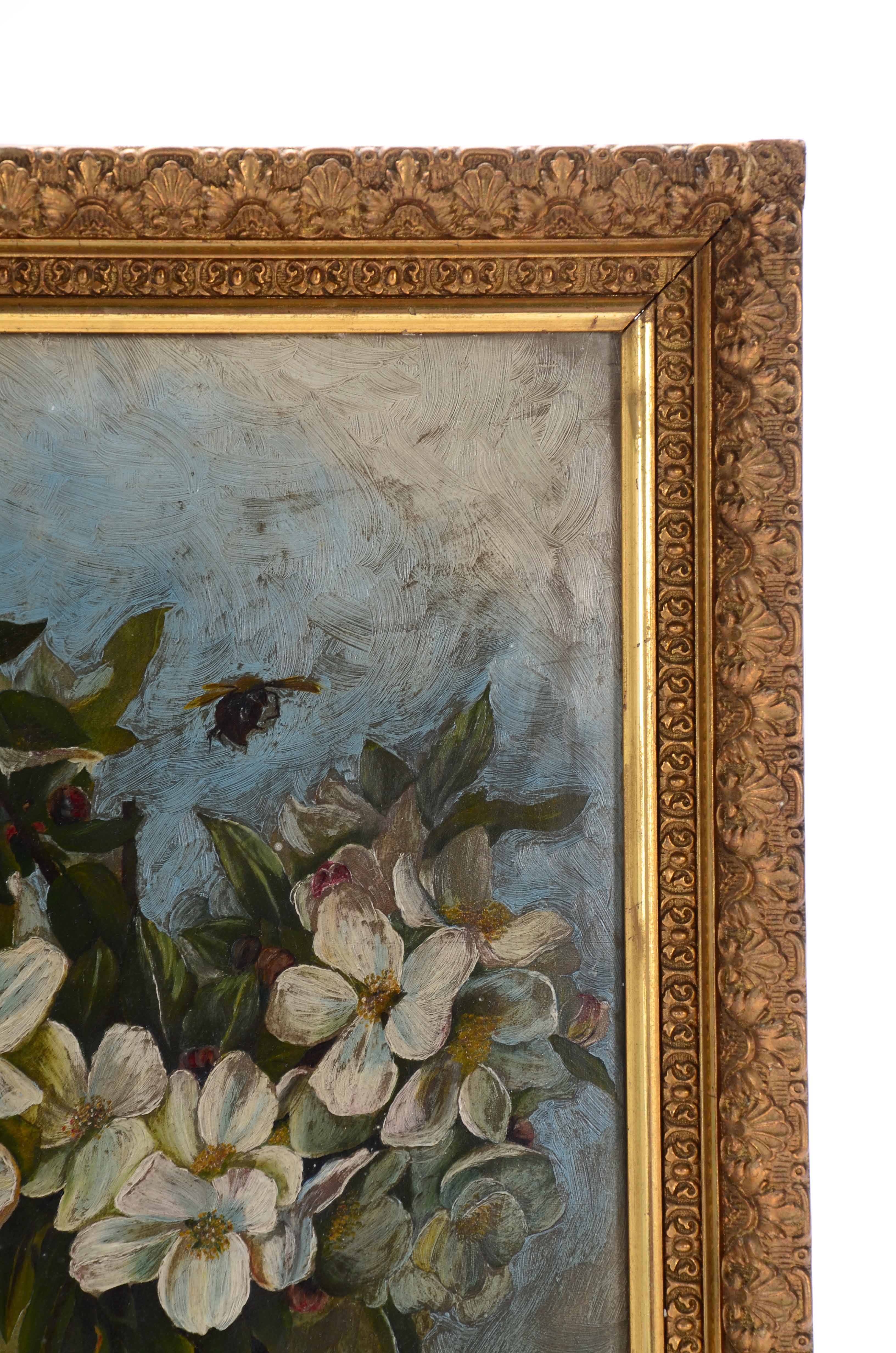 Mary Gammel Original Oil Painting on Board of a Still Life with Flowers