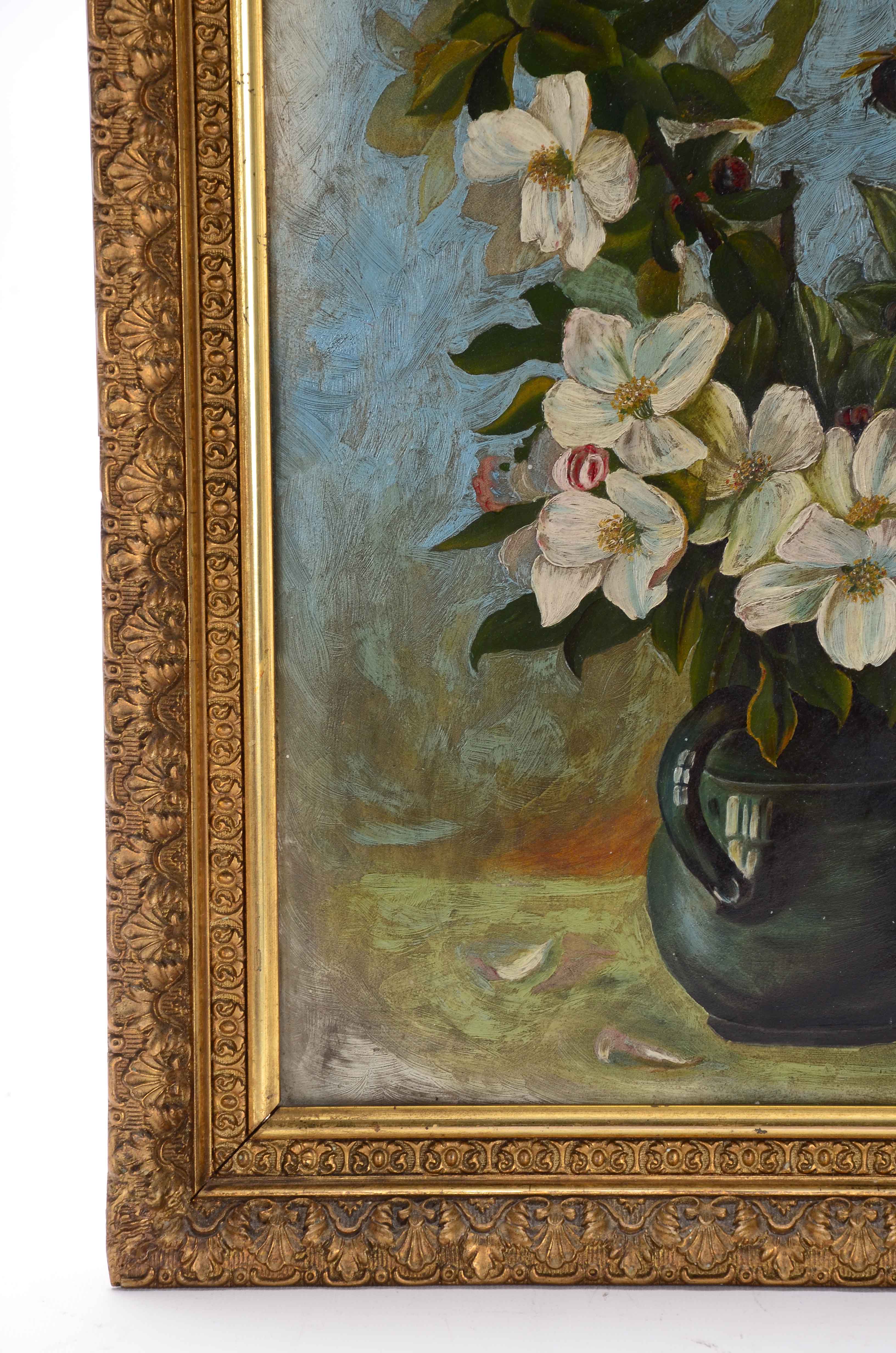 Mary Gammel Original Oil Painting on Board of a Still Life with Flowers