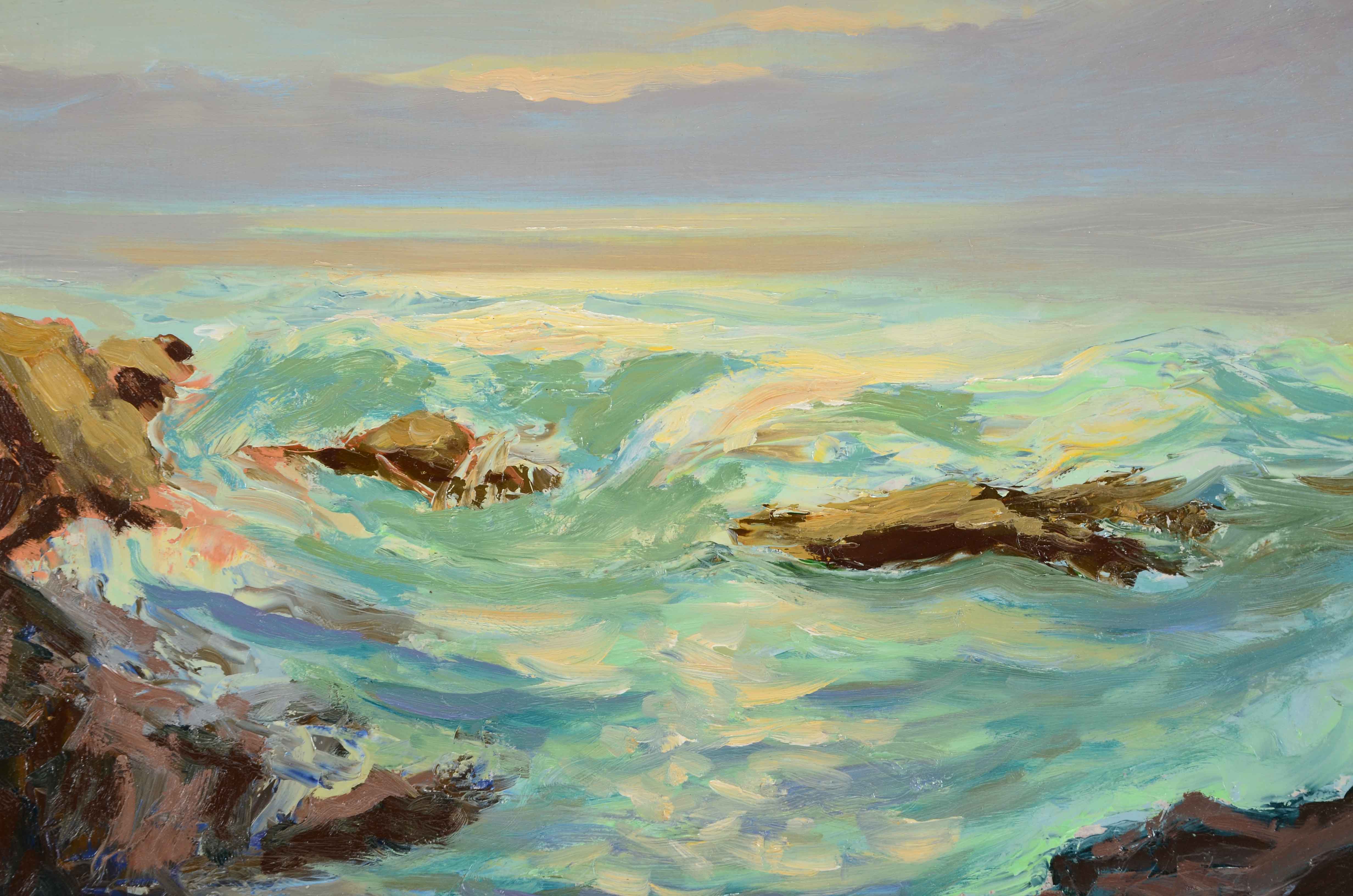 G. Morris Signed Original Oil Painting on Board of a Seascape