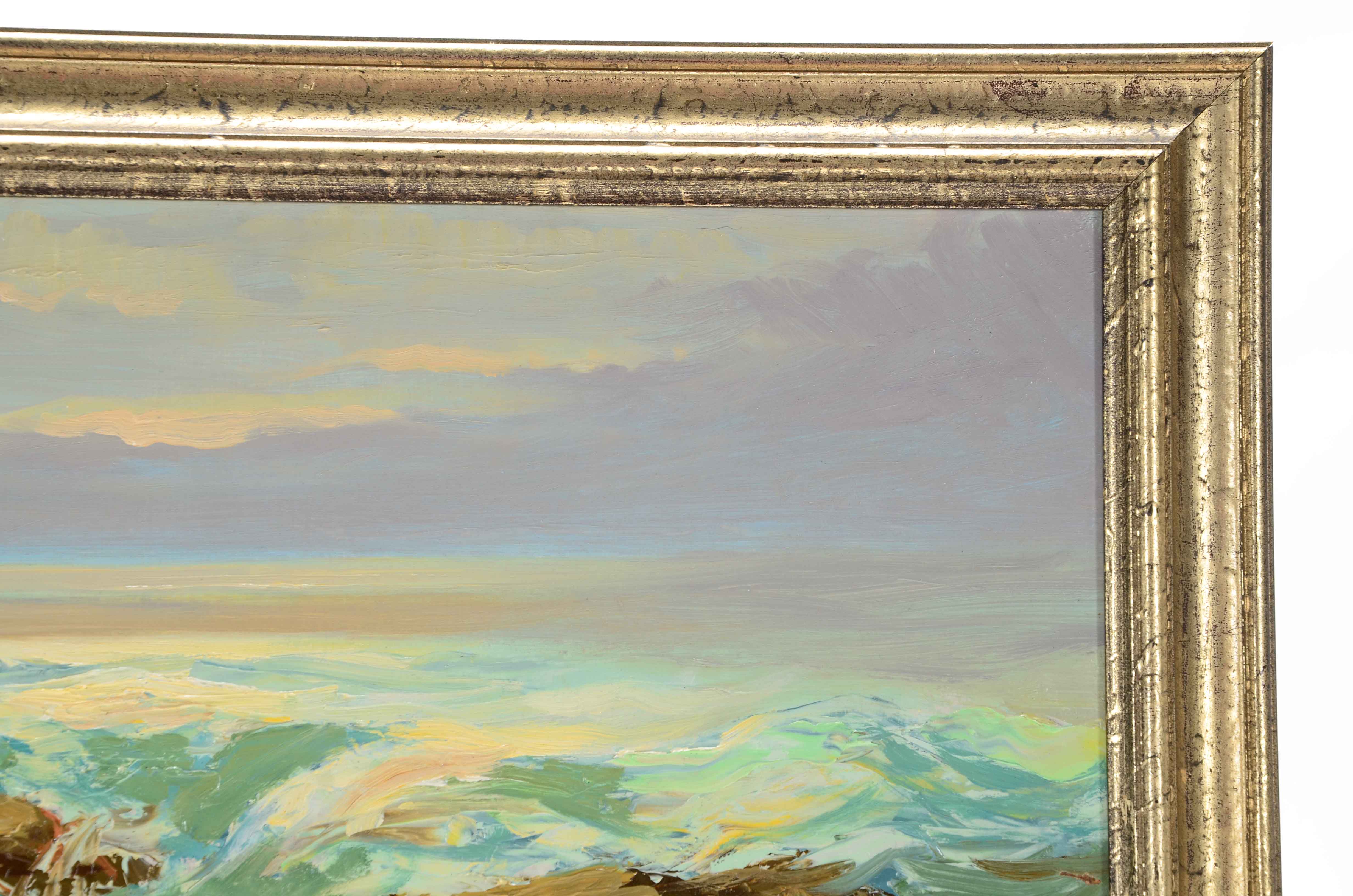 G. Morris Signed Original Oil Painting on Board of a Seascape