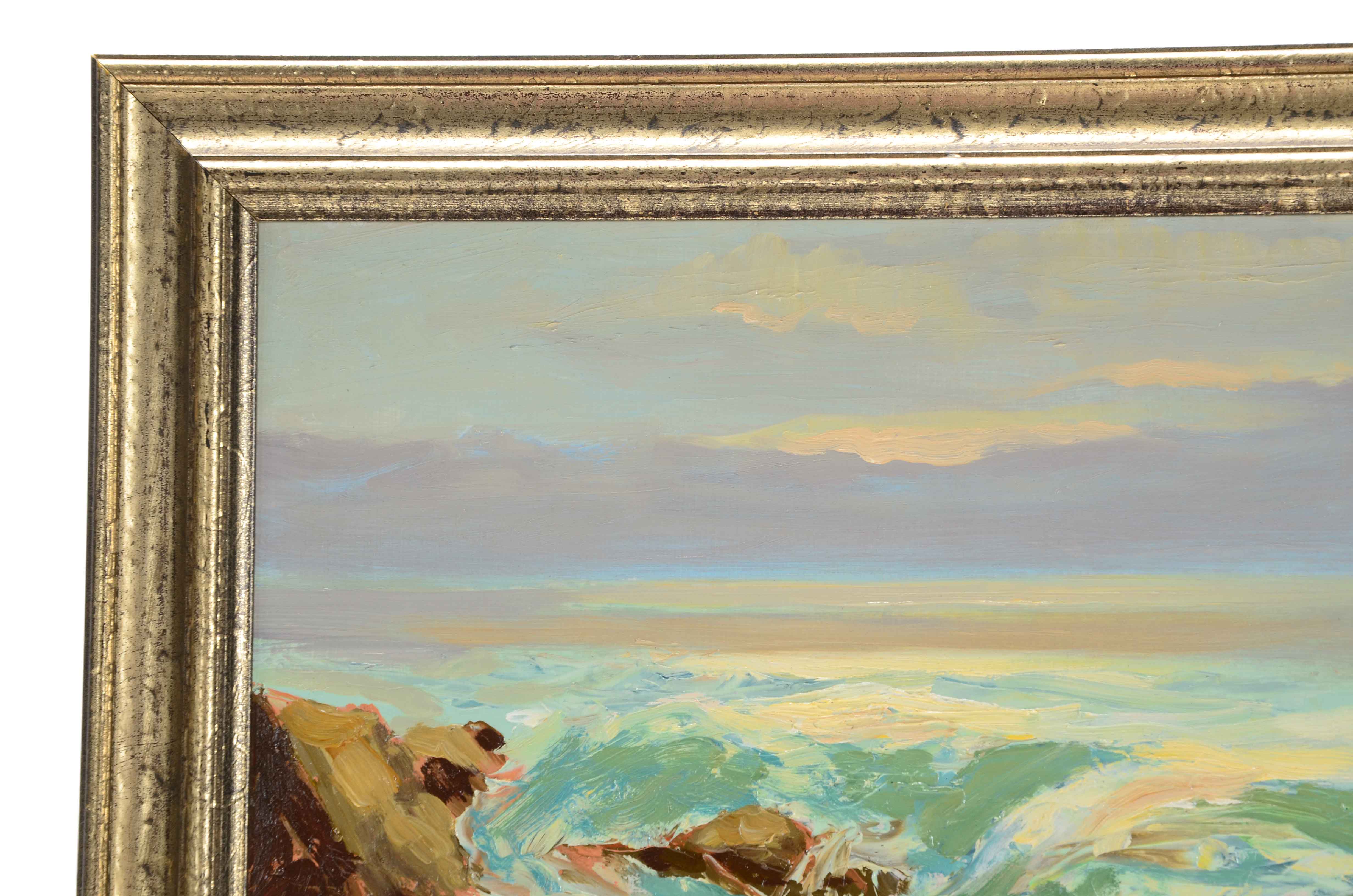 G. Morris Signed Original Oil Painting on Board of a Seascape