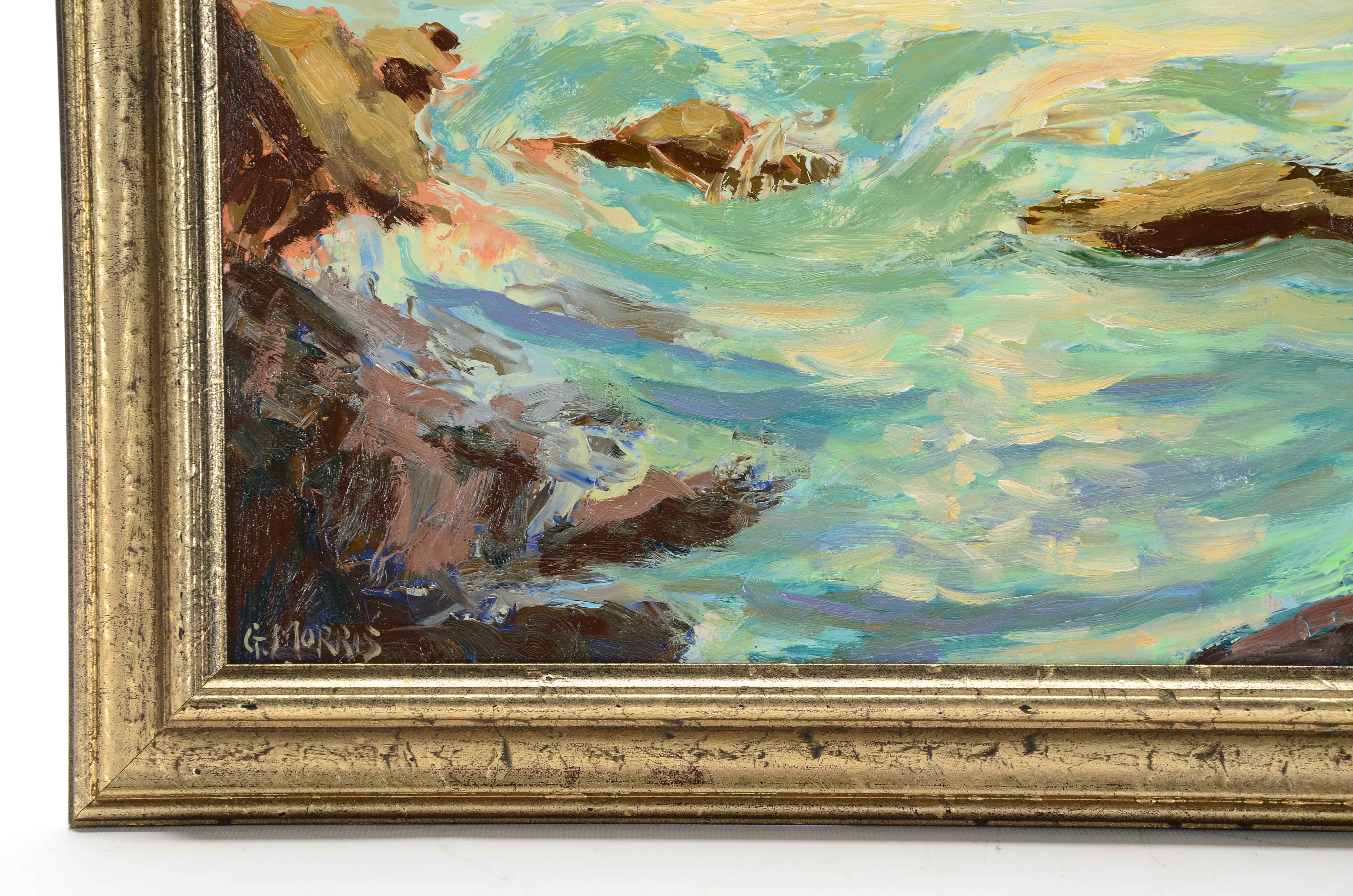 G. Morris Signed Original Oil Painting on Board of a Seascape