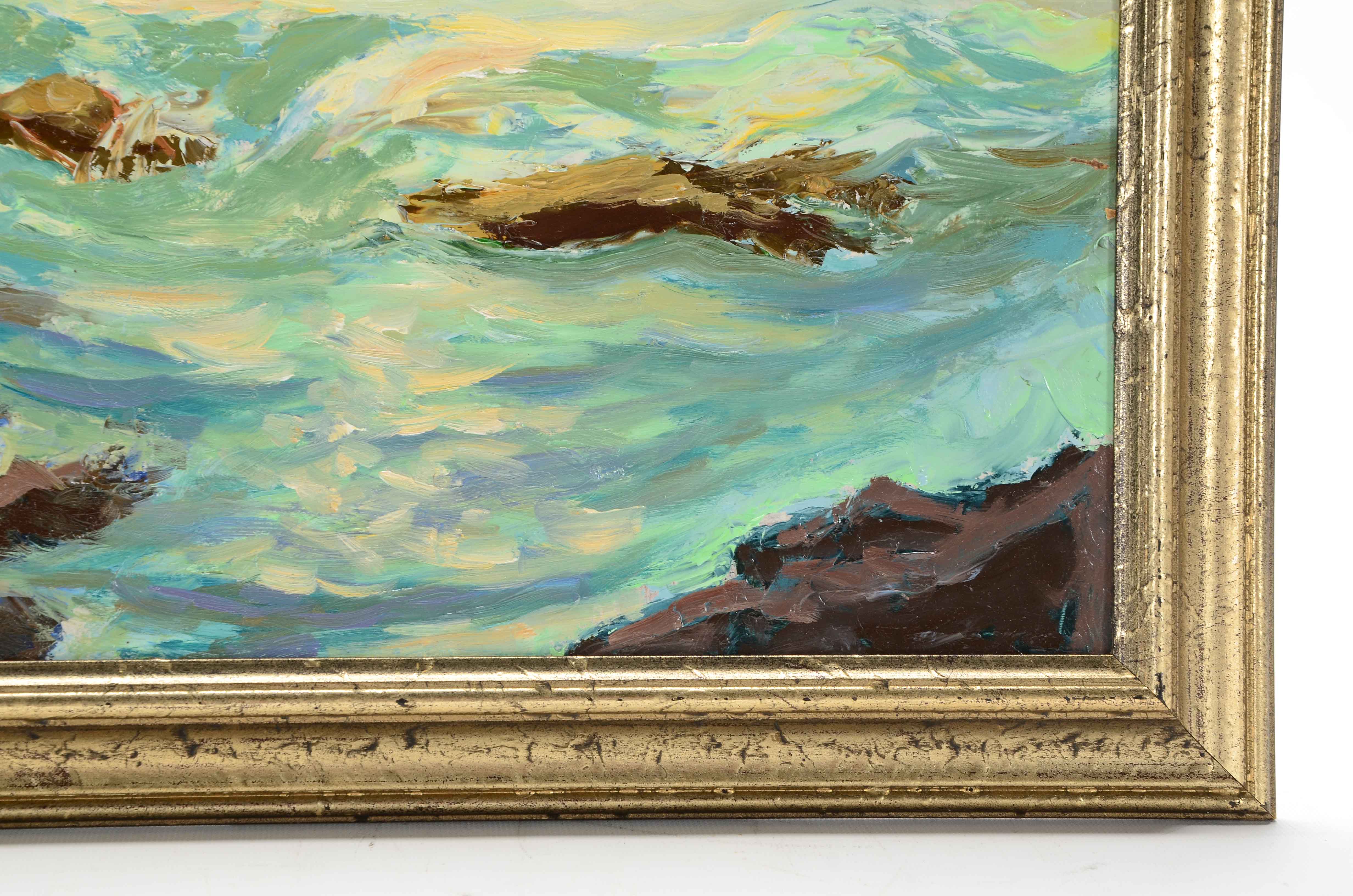 G. Morris Signed Original Oil Painting on Board of a Seascape