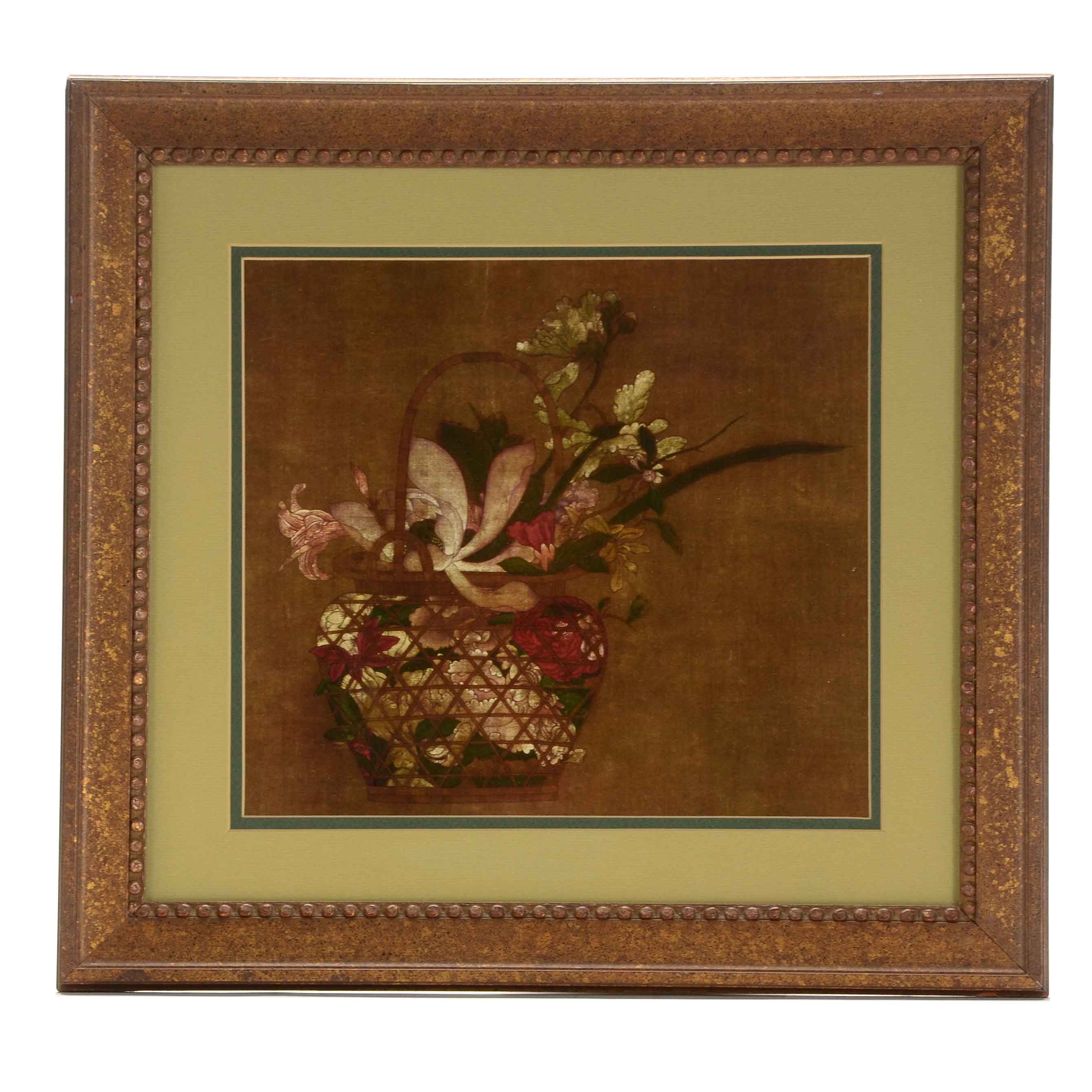 Offset Lithograph Still Life with Flowers