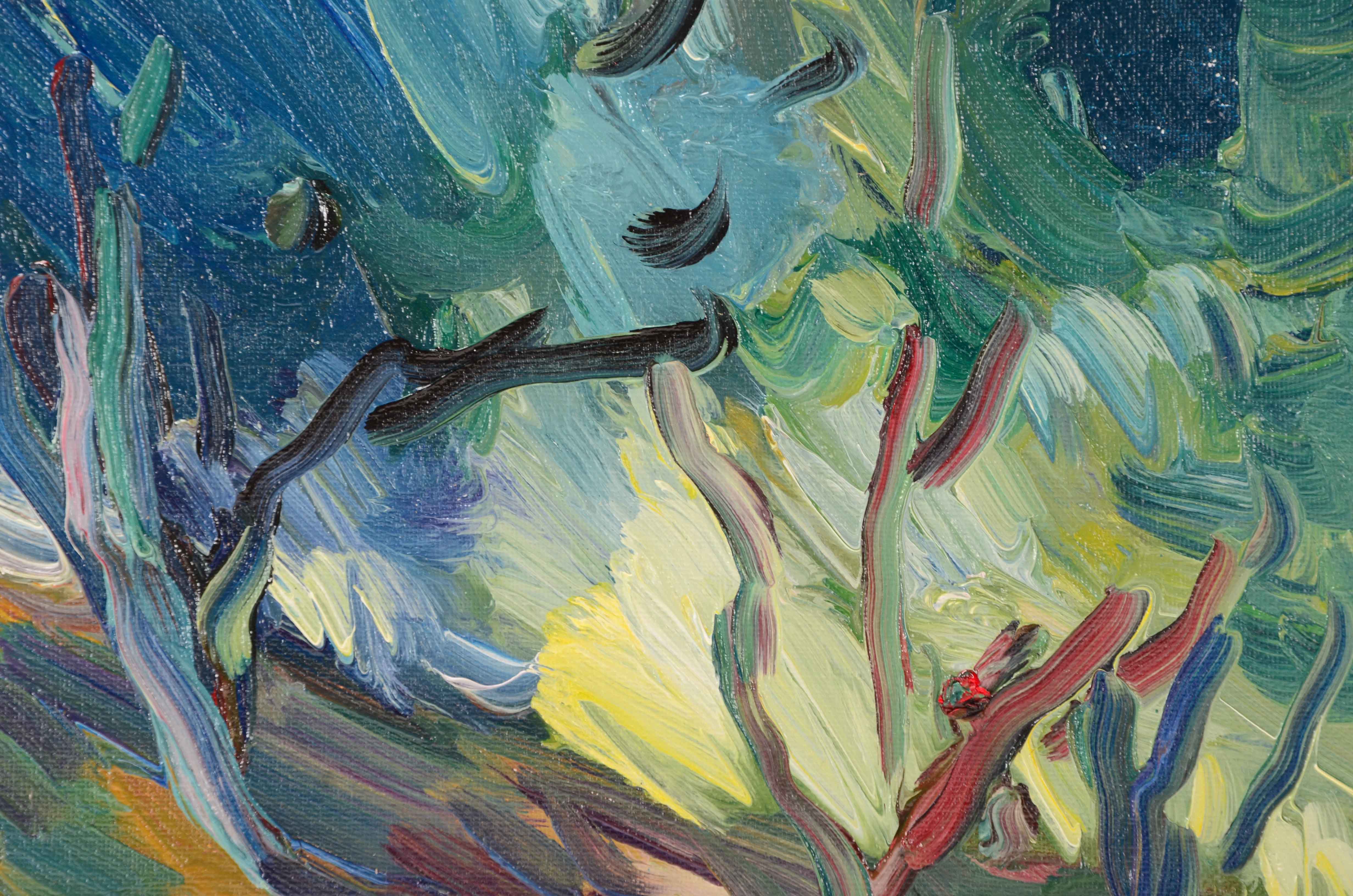 Jose Trujillo Original Oil Painting on Canvas Board "Under the Shade"