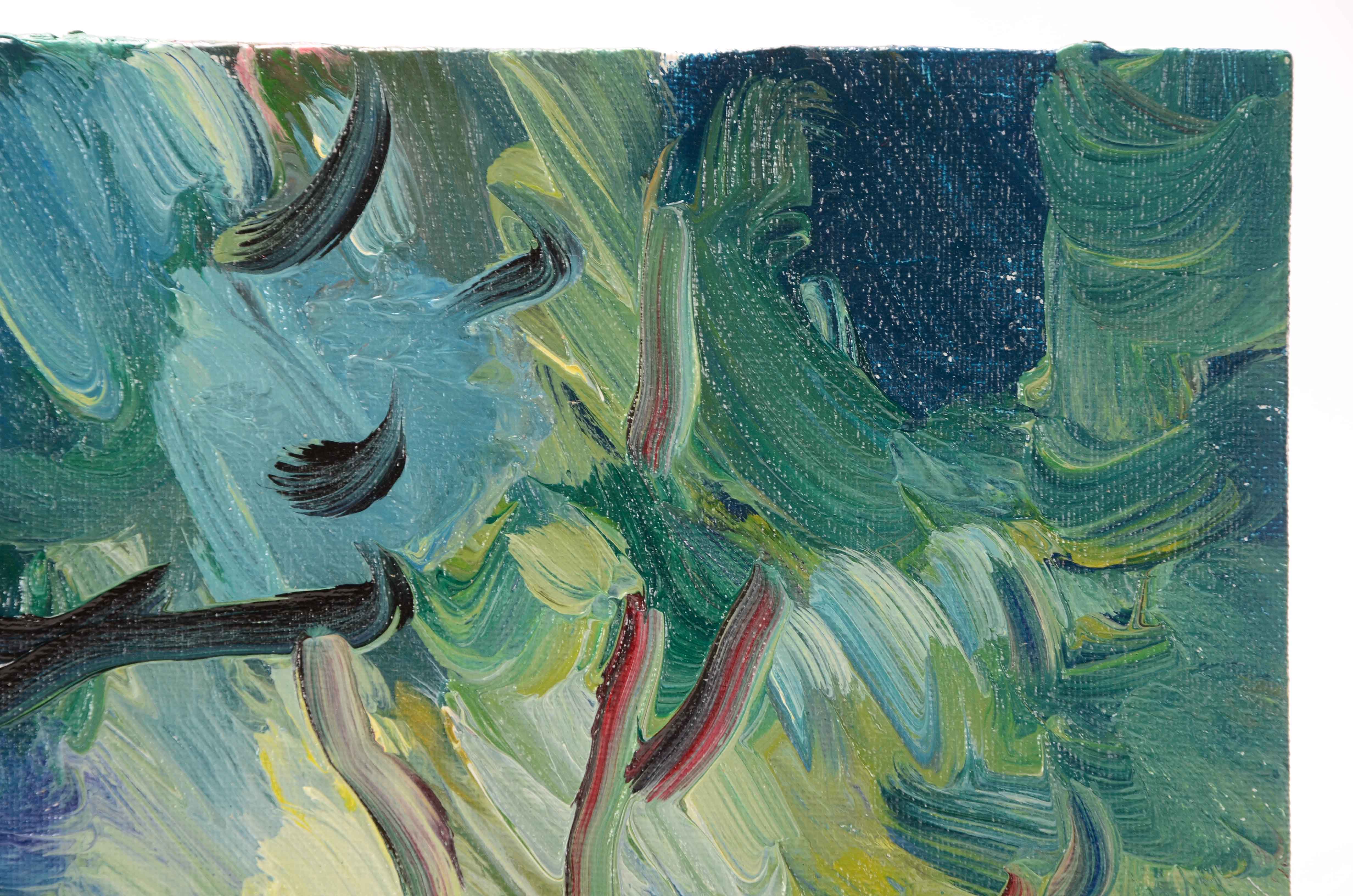 Jose Trujillo Original Oil Painting on Canvas Board "Under the Shade"