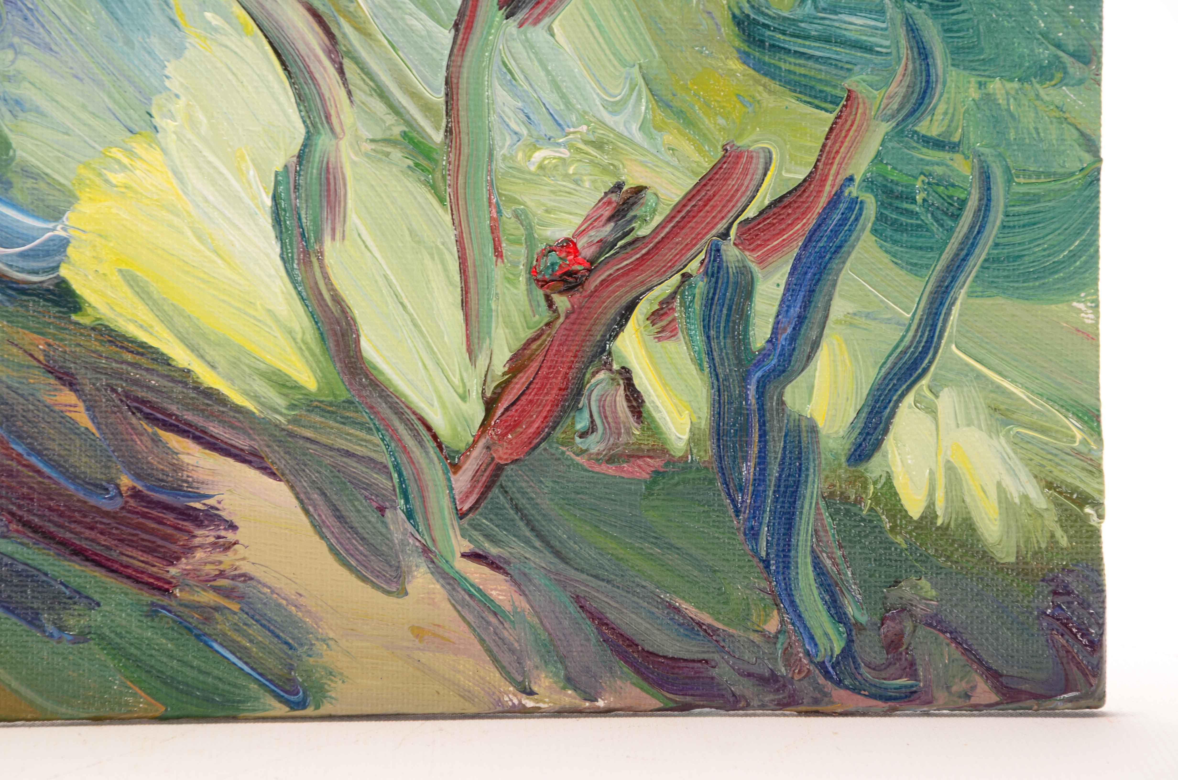 Jose Trujillo Original Oil Painting on Canvas Board "Under the Shade"