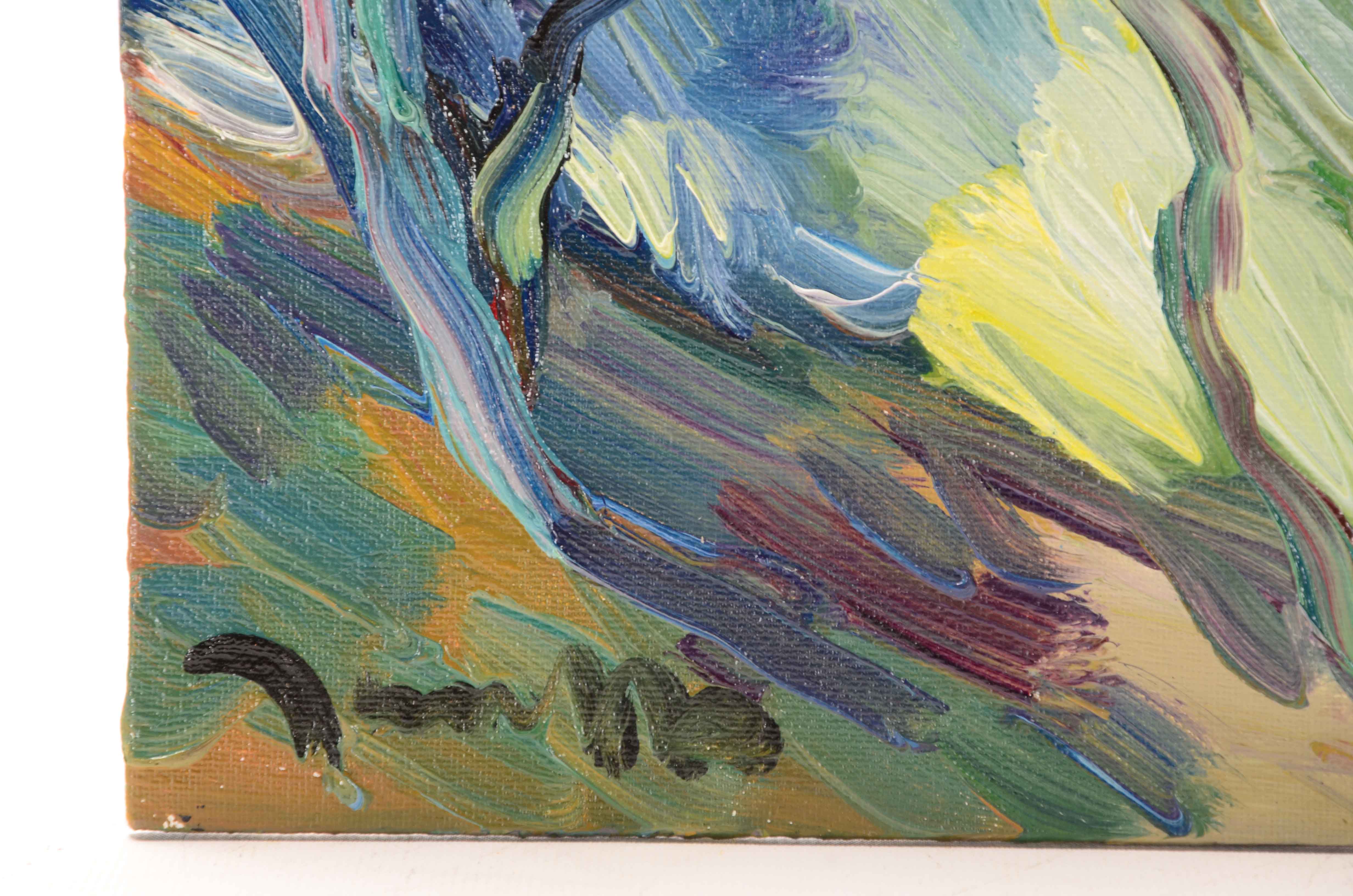 Jose Trujillo Original Oil Painting on Canvas Board "Under the Shade"