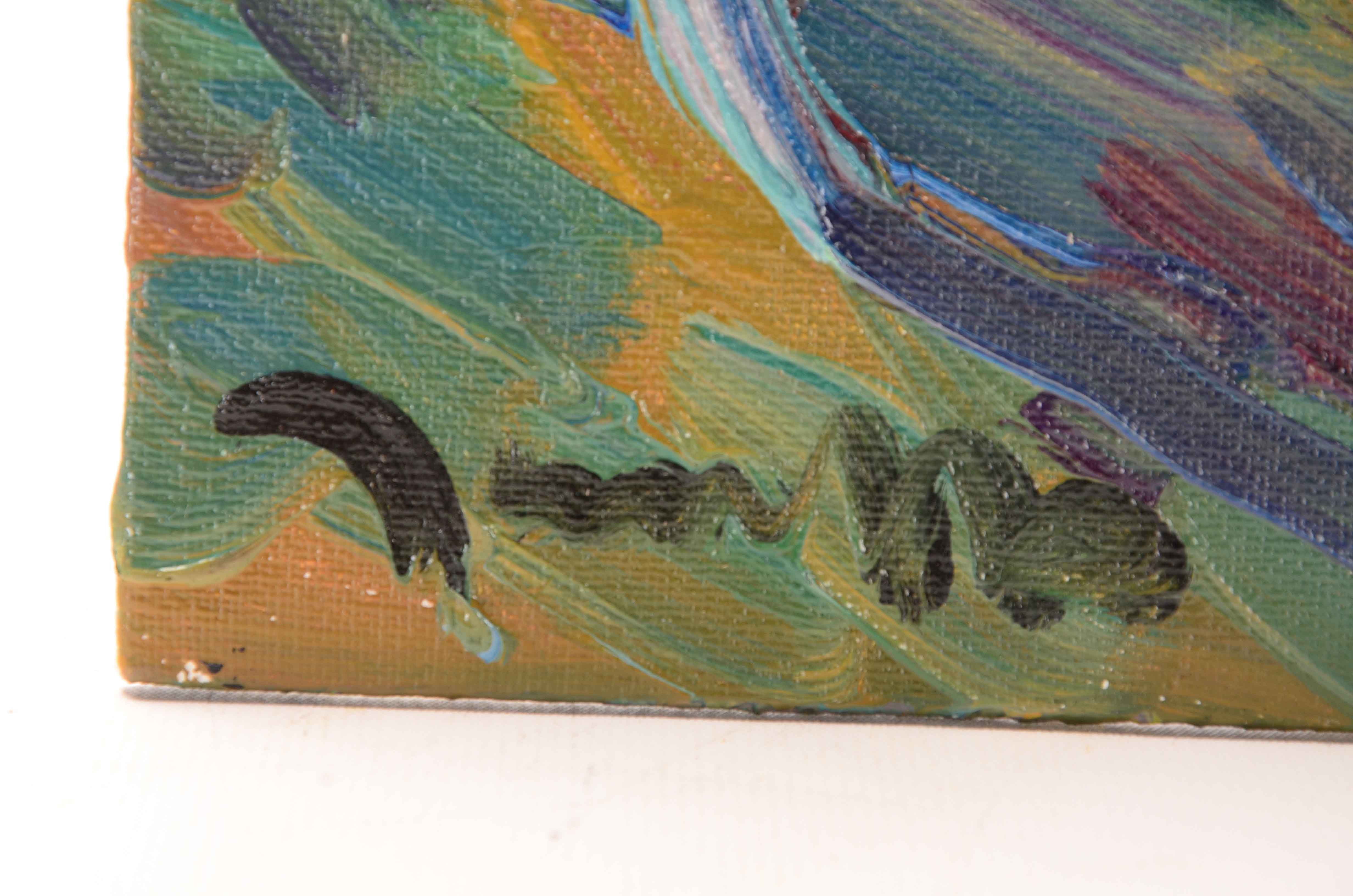 Jose Trujillo Original Oil Painting on Canvas Board "Under the Shade"