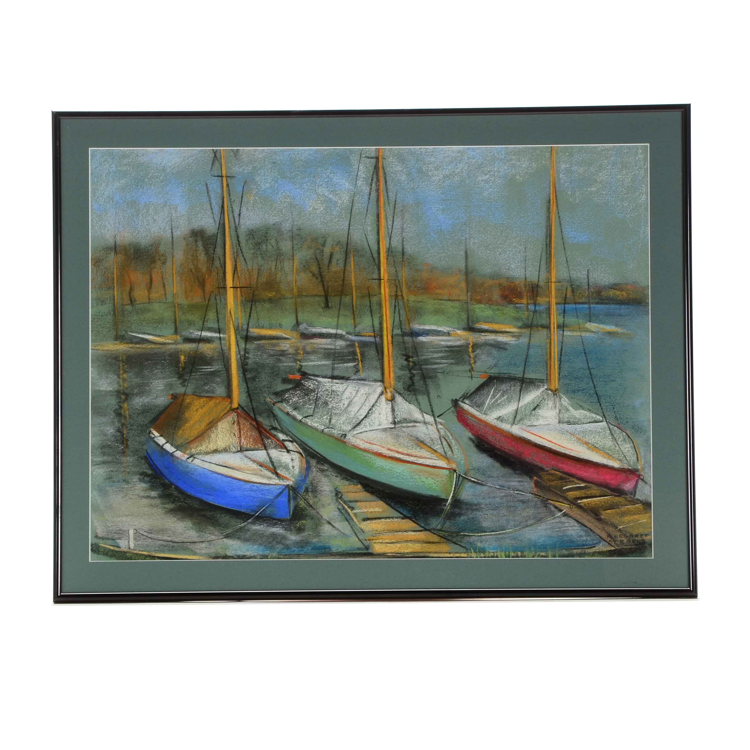 Margaret Stearns Signed Pastel Drawing "Retrospection"