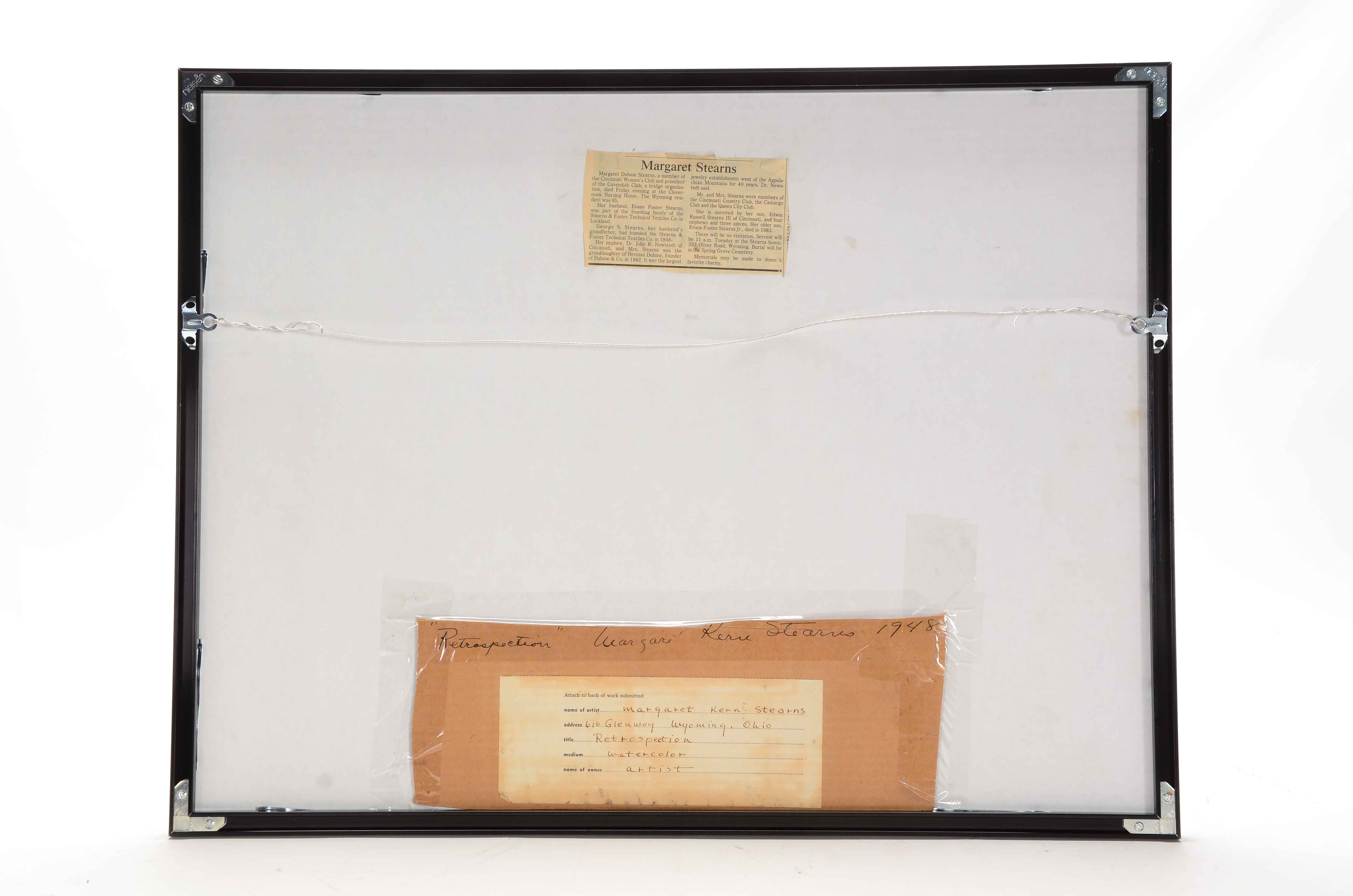 Margaret Stearns Signed Pastel Drawing "Retrospection"