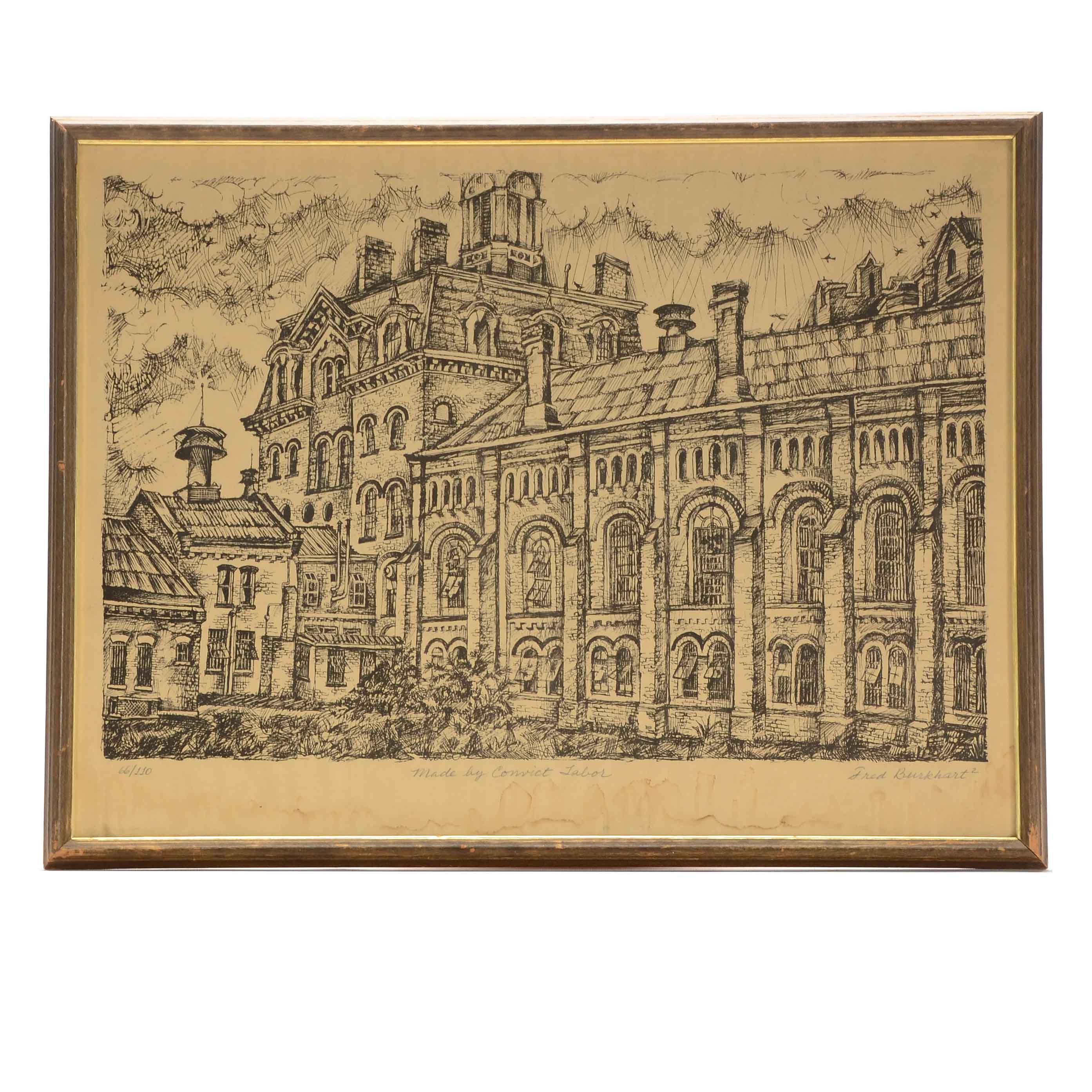 Fred Burkhart Limited Edition Lithographit Print "Made by Convict Labor"