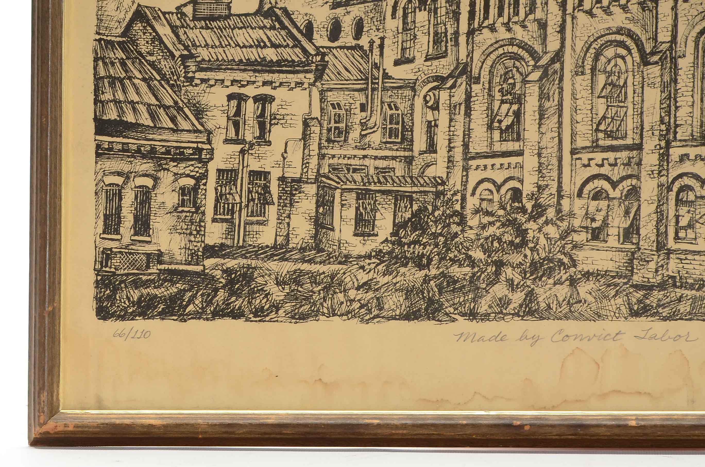 Fred Burkhart Limited Edition Lithographit Print "Made by Convict Labor"