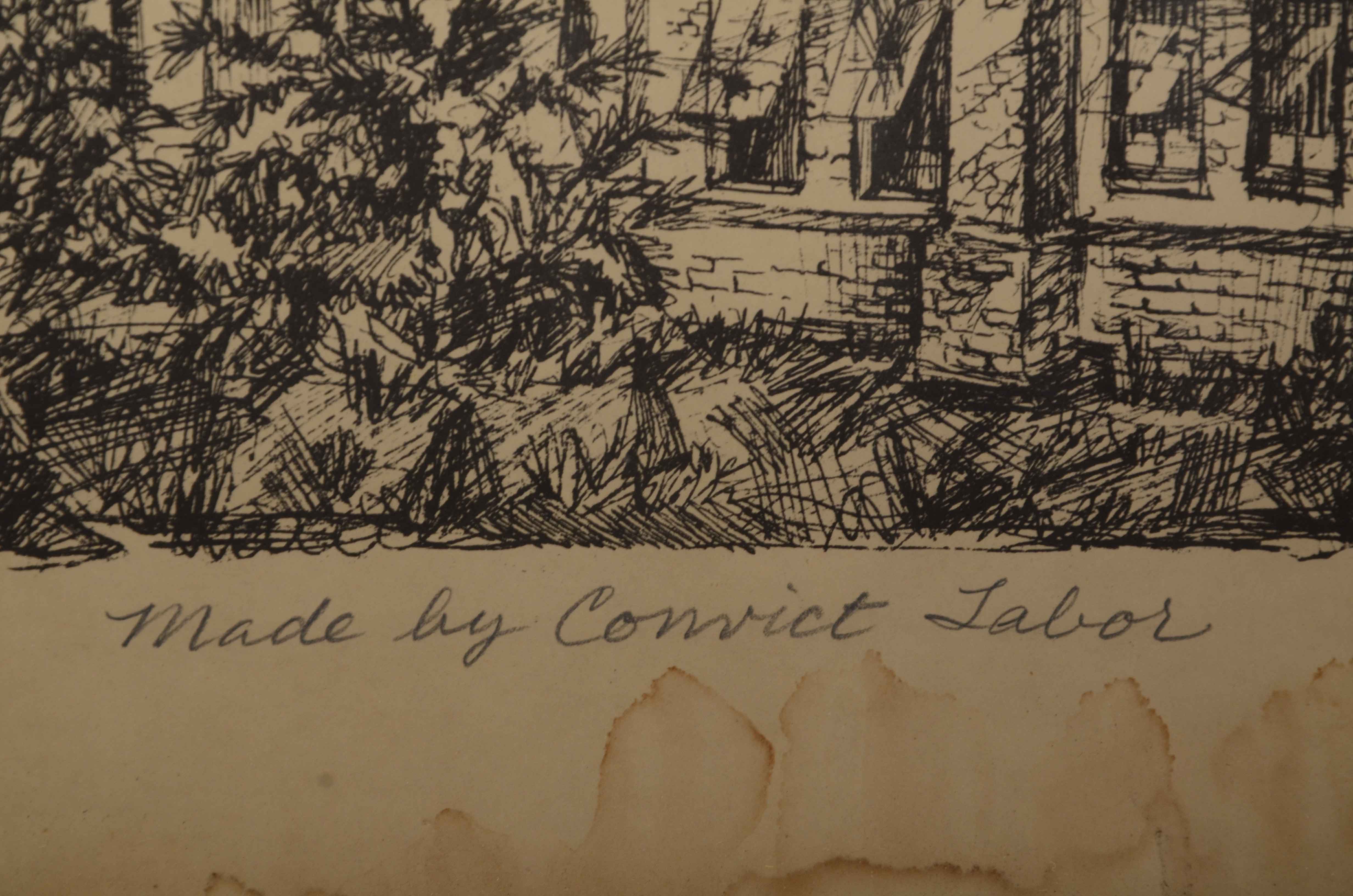 Fred Burkhart Limited Edition Lithographit Print "Made by Convict Labor"