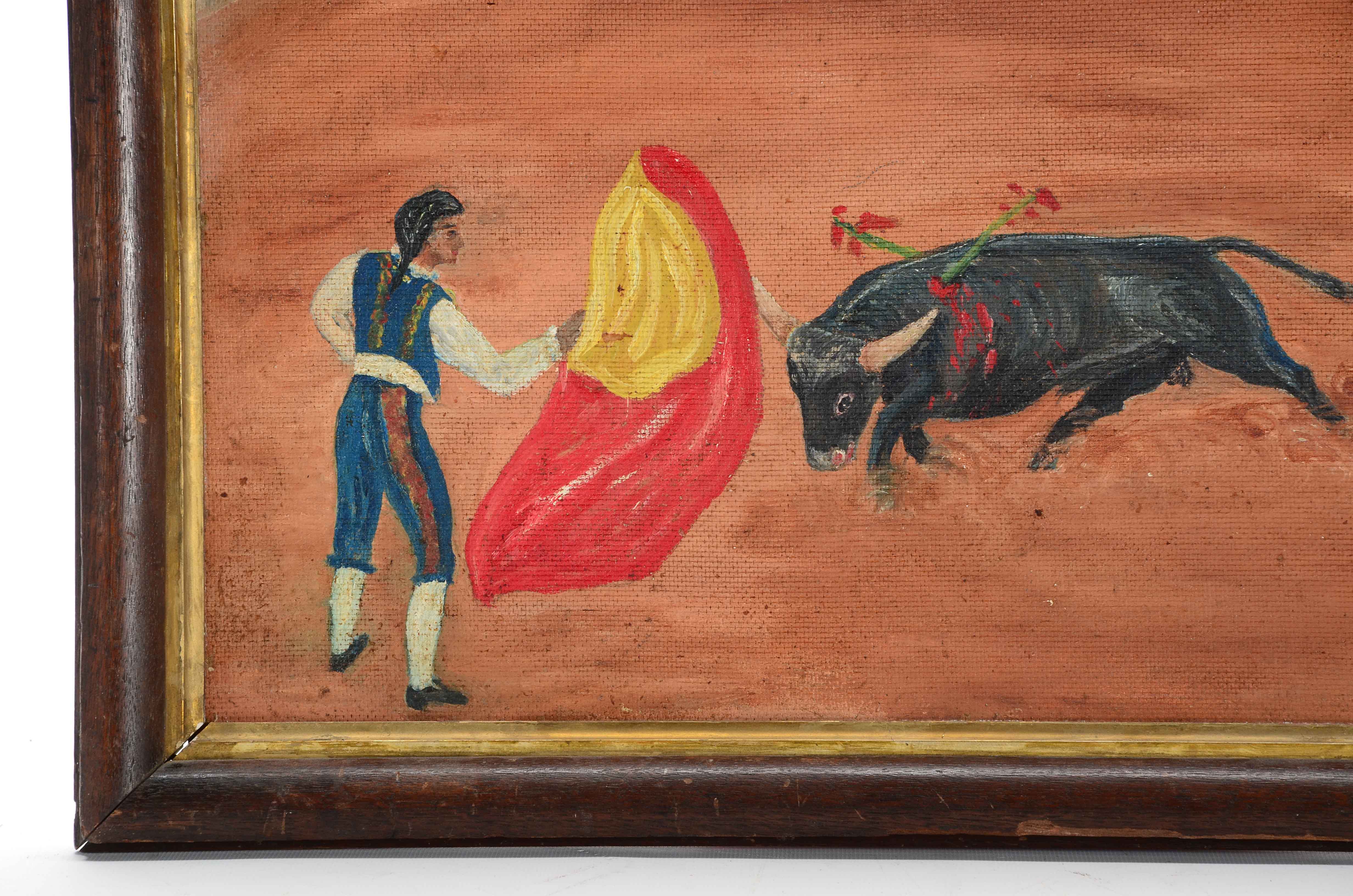 N.K. Jones Oil Painting of a Bullfight