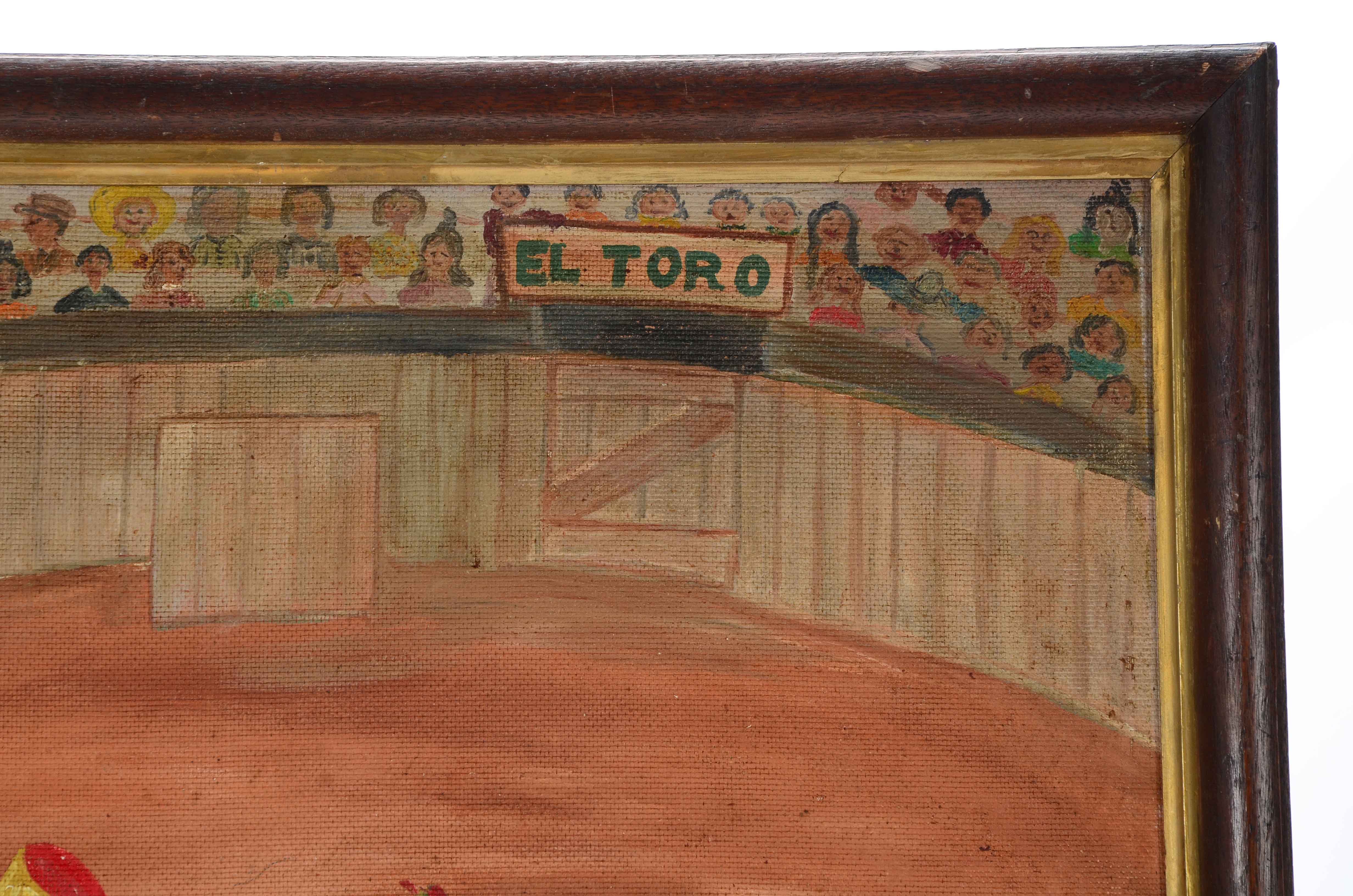 N.K. Jones Oil Painting of a Bullfight
