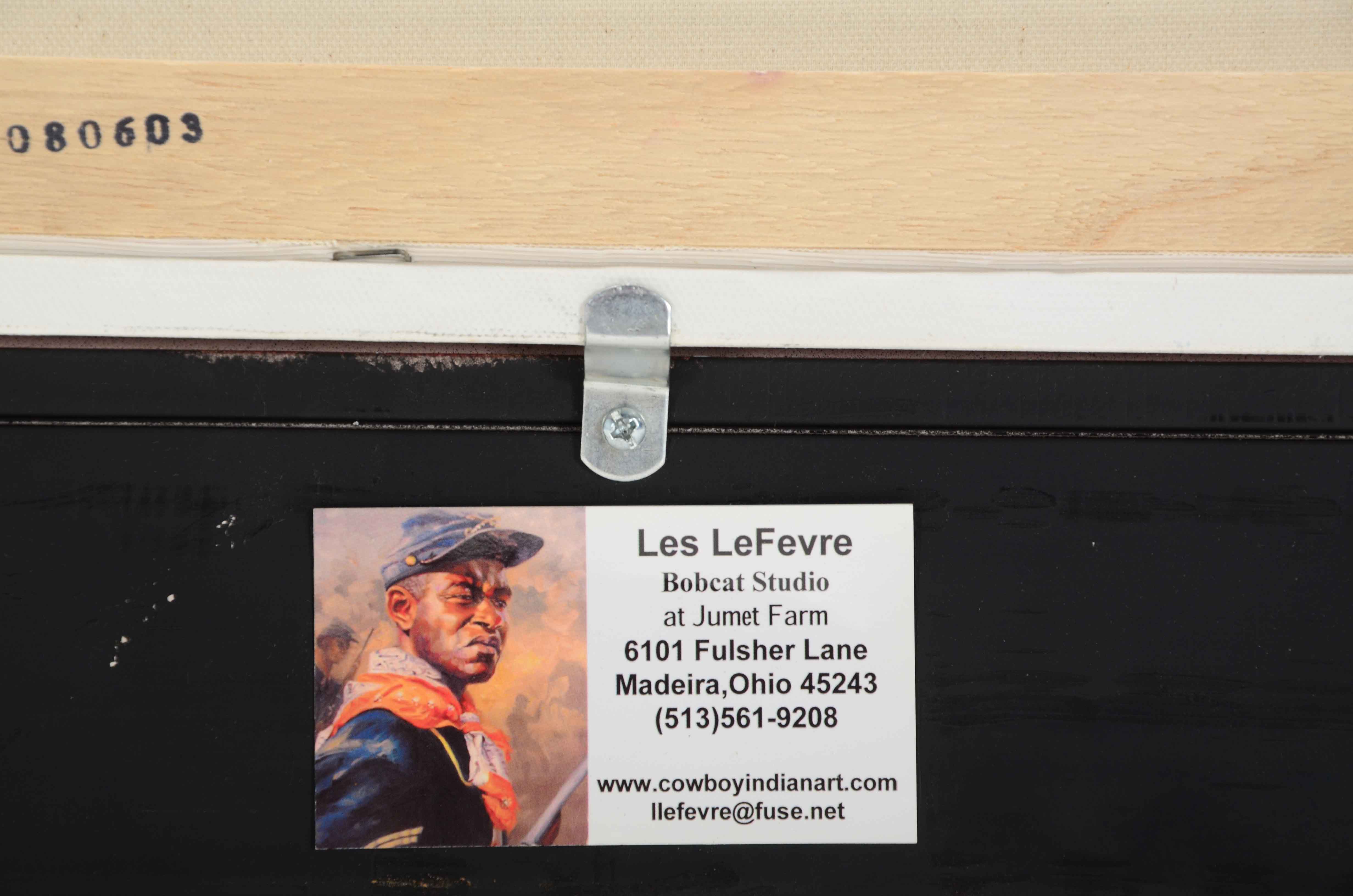 Les LeFevre Oil on Canvas Painting of Horses