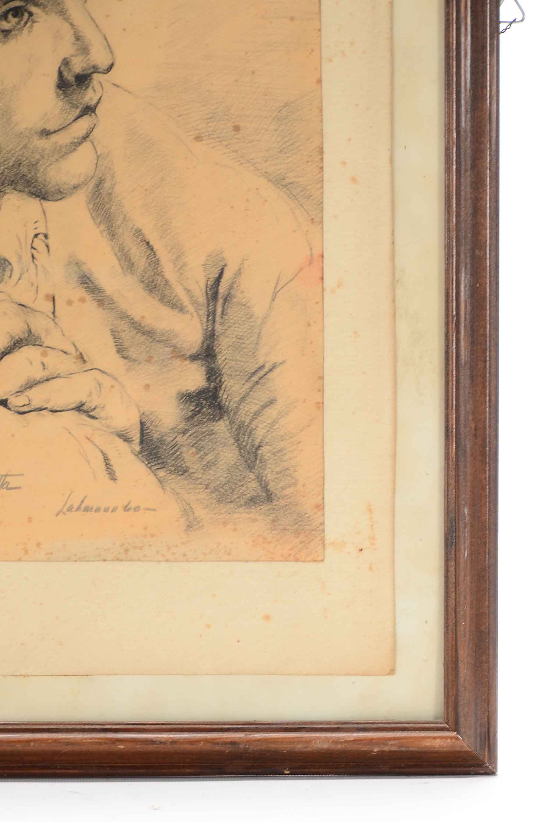 Vintage Signed Copy Drawing after Giovani Battiste Piazetta "Youth in a Cap"