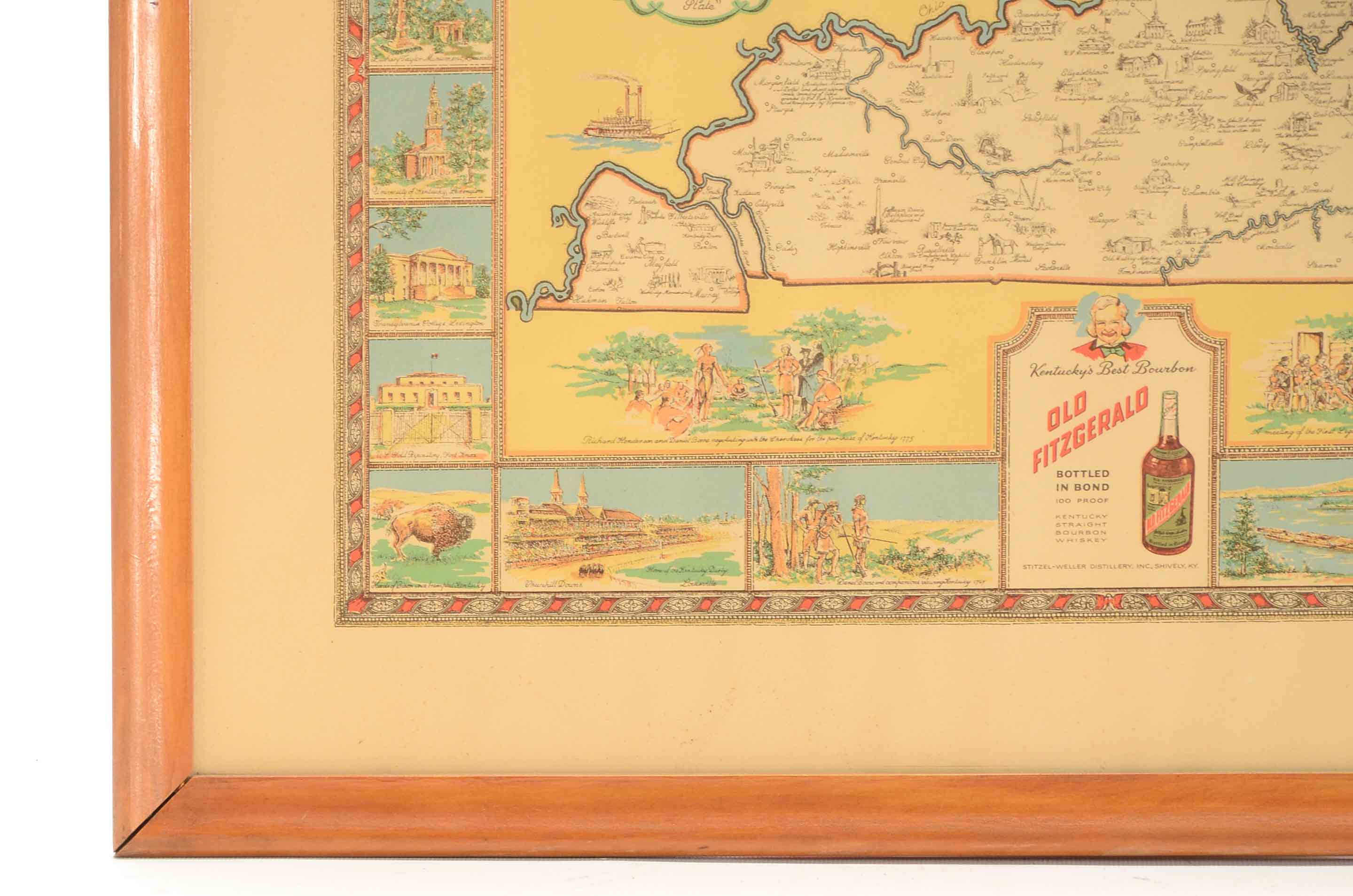 Old Fizgerald Lithographic Map of Kentucky