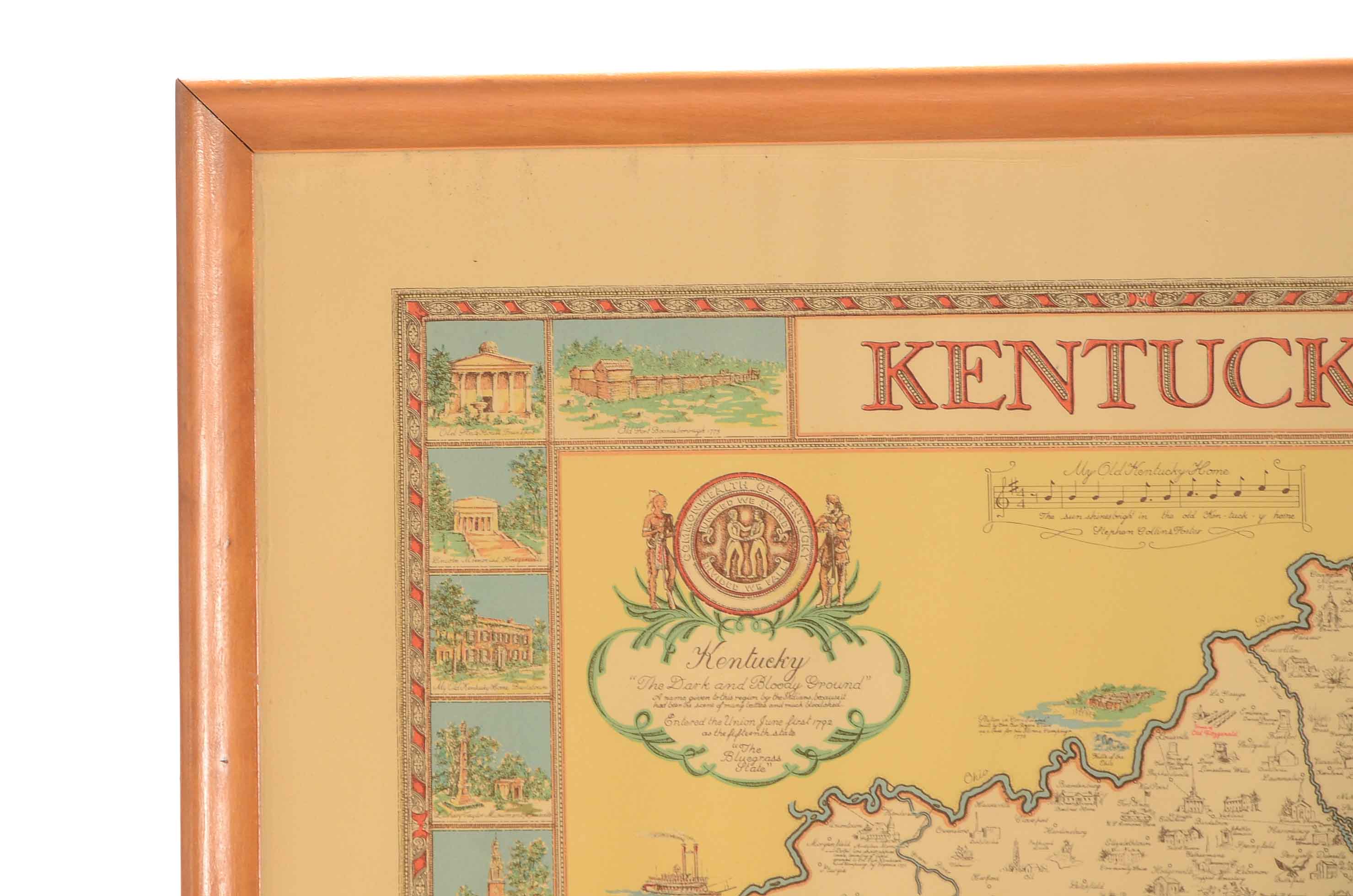 Old Fizgerald Lithographic Map of Kentucky