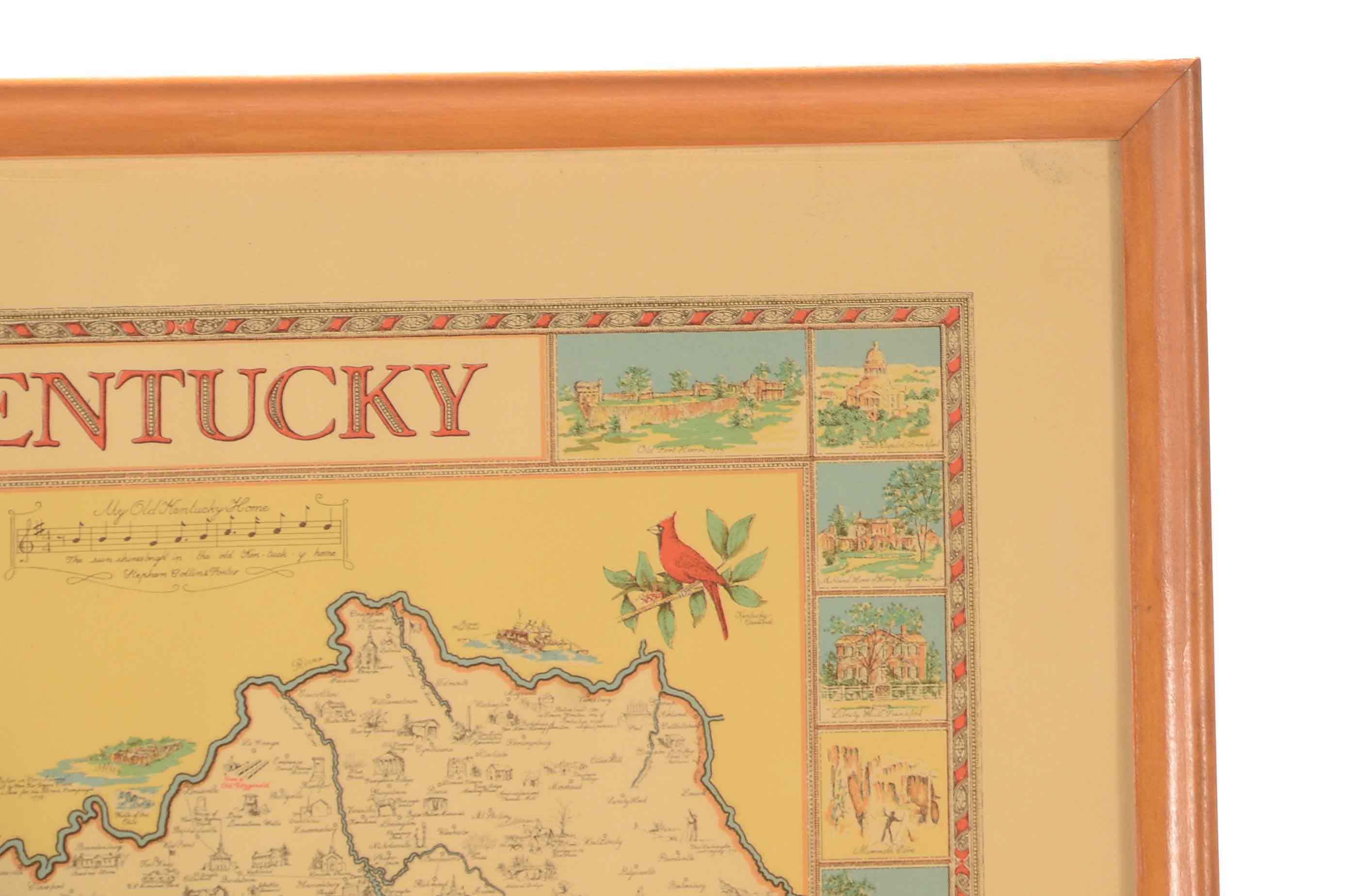 Old Fizgerald Lithographic Map of Kentucky