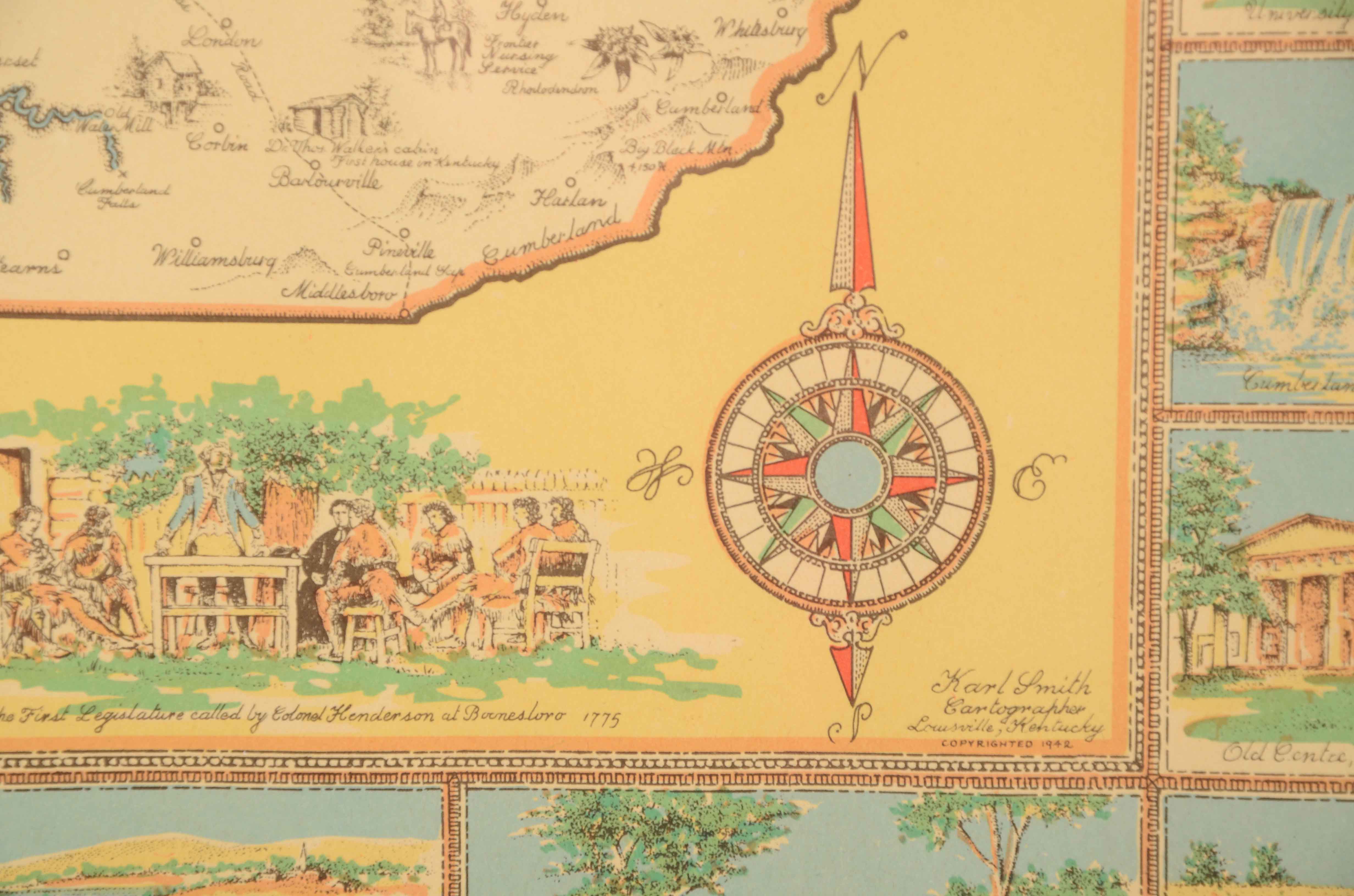 Old Fizgerald Lithographic Map of Kentucky