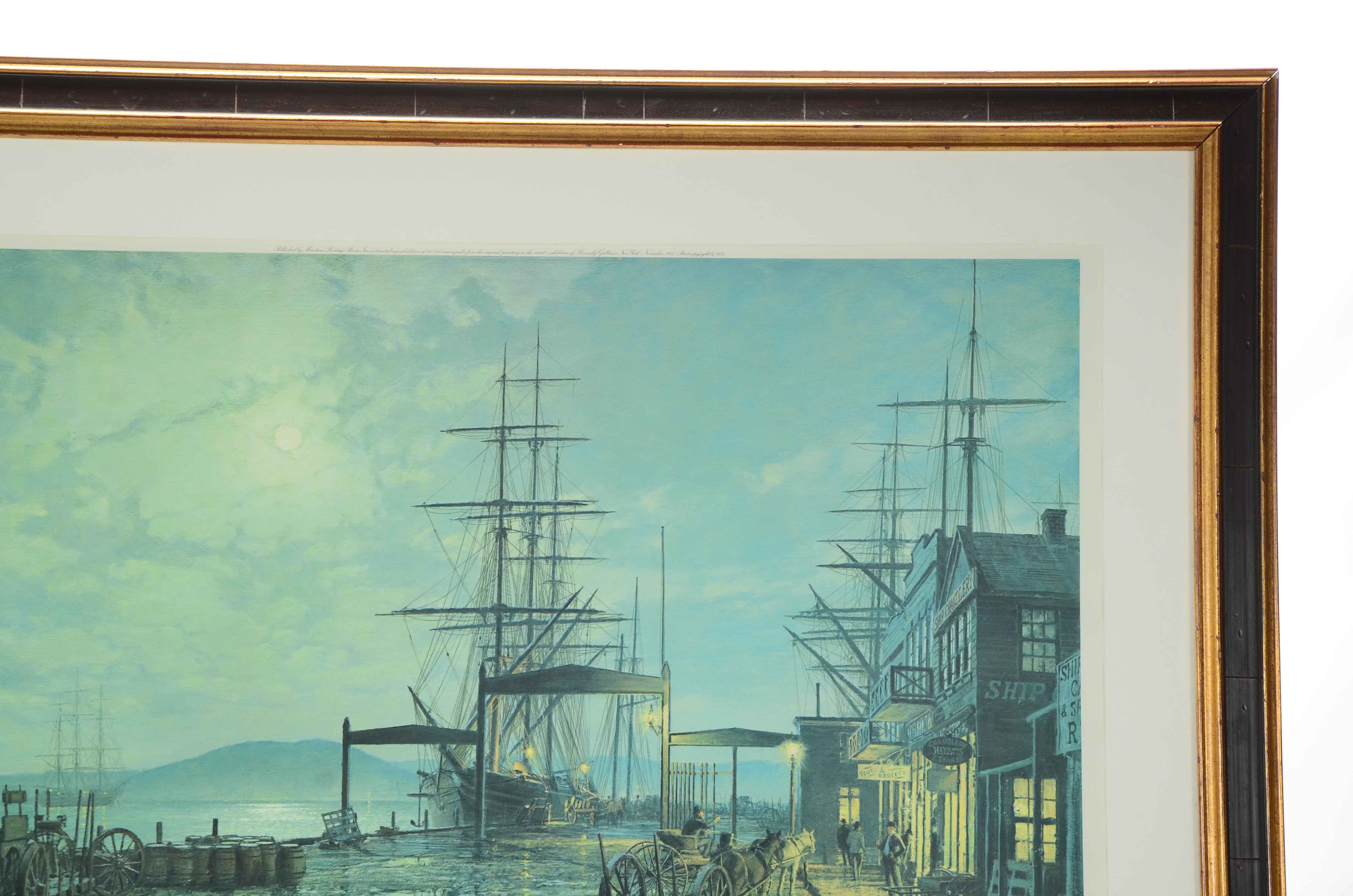 John Stobart Signed Offset Lithograph "Vallejo Street Warf"