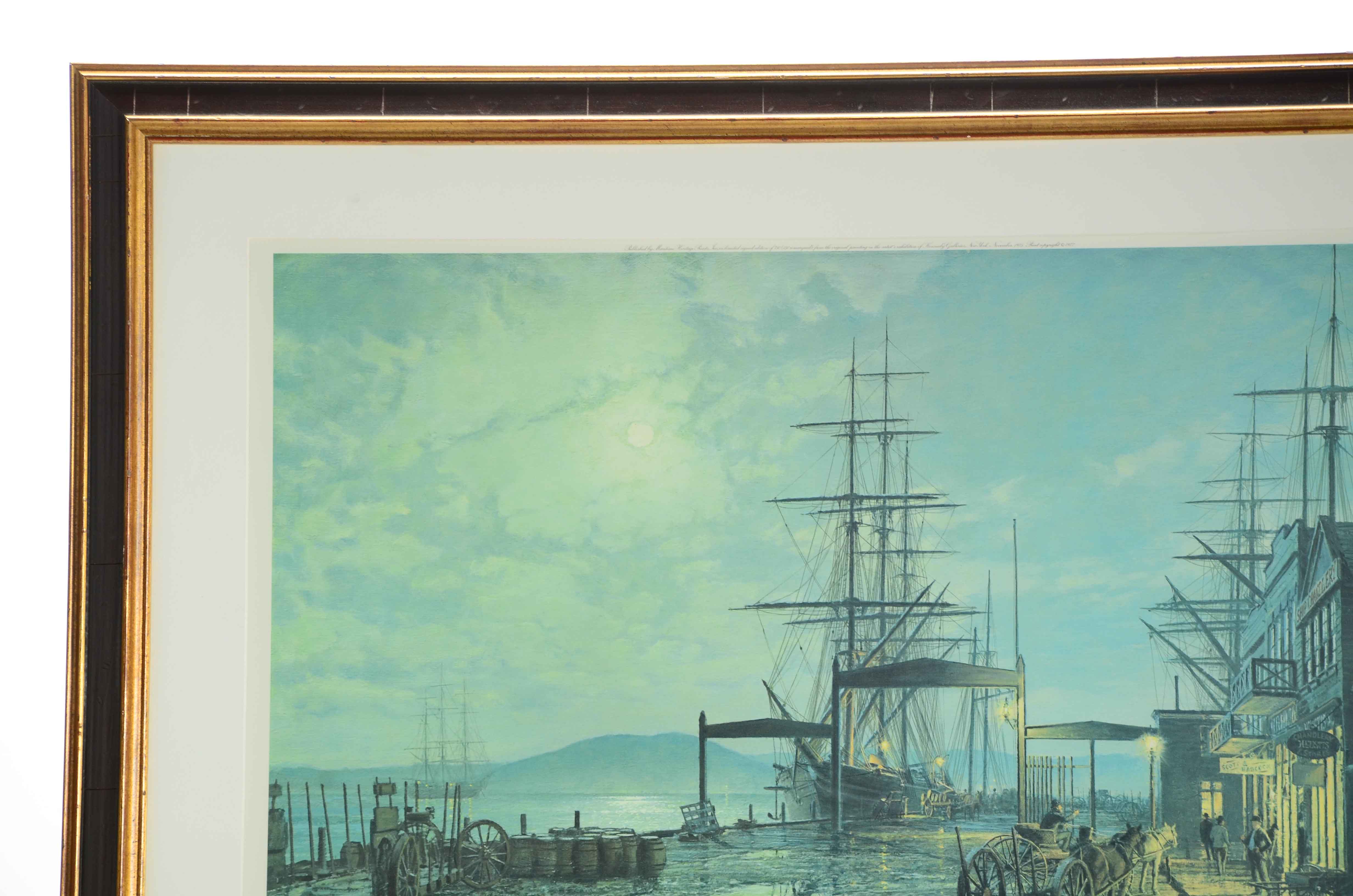 John Stobart Signed Offset Lithograph "Vallejo Street Warf"