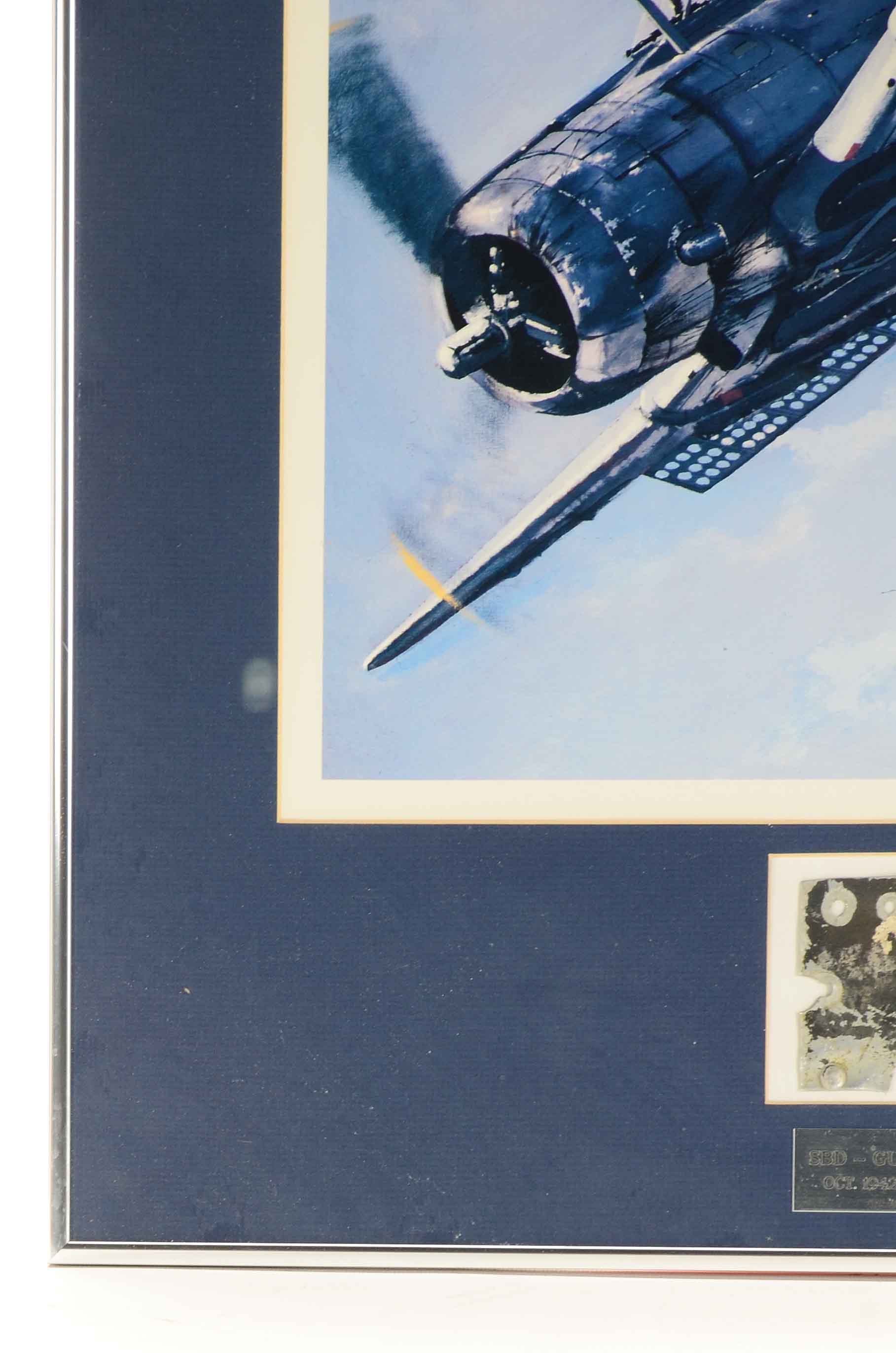 J. Woddal Signed Offset Lithograph of War Planes with Salvage