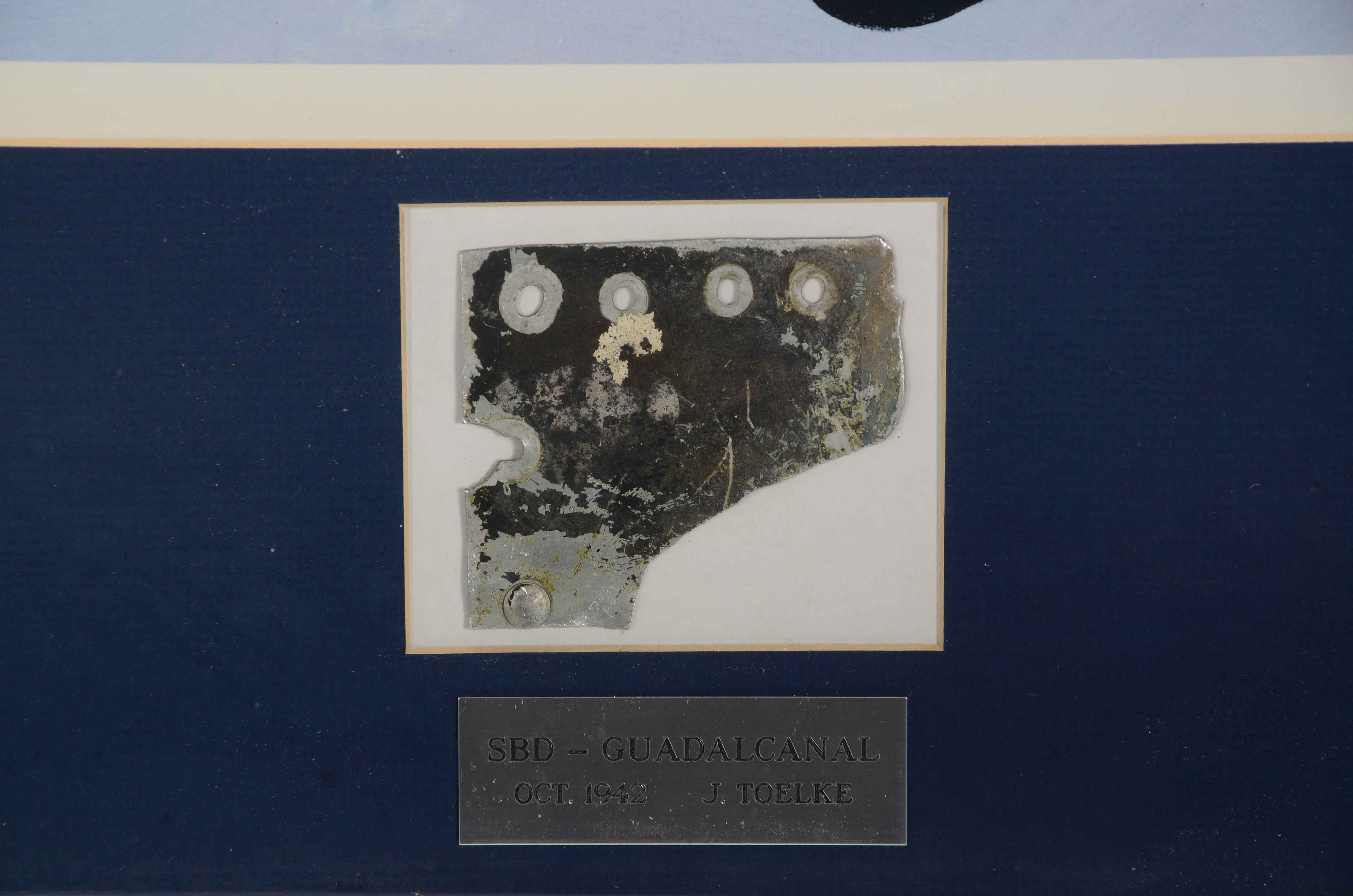 J. Woddal Signed Offset Lithograph of War Planes with Salvage