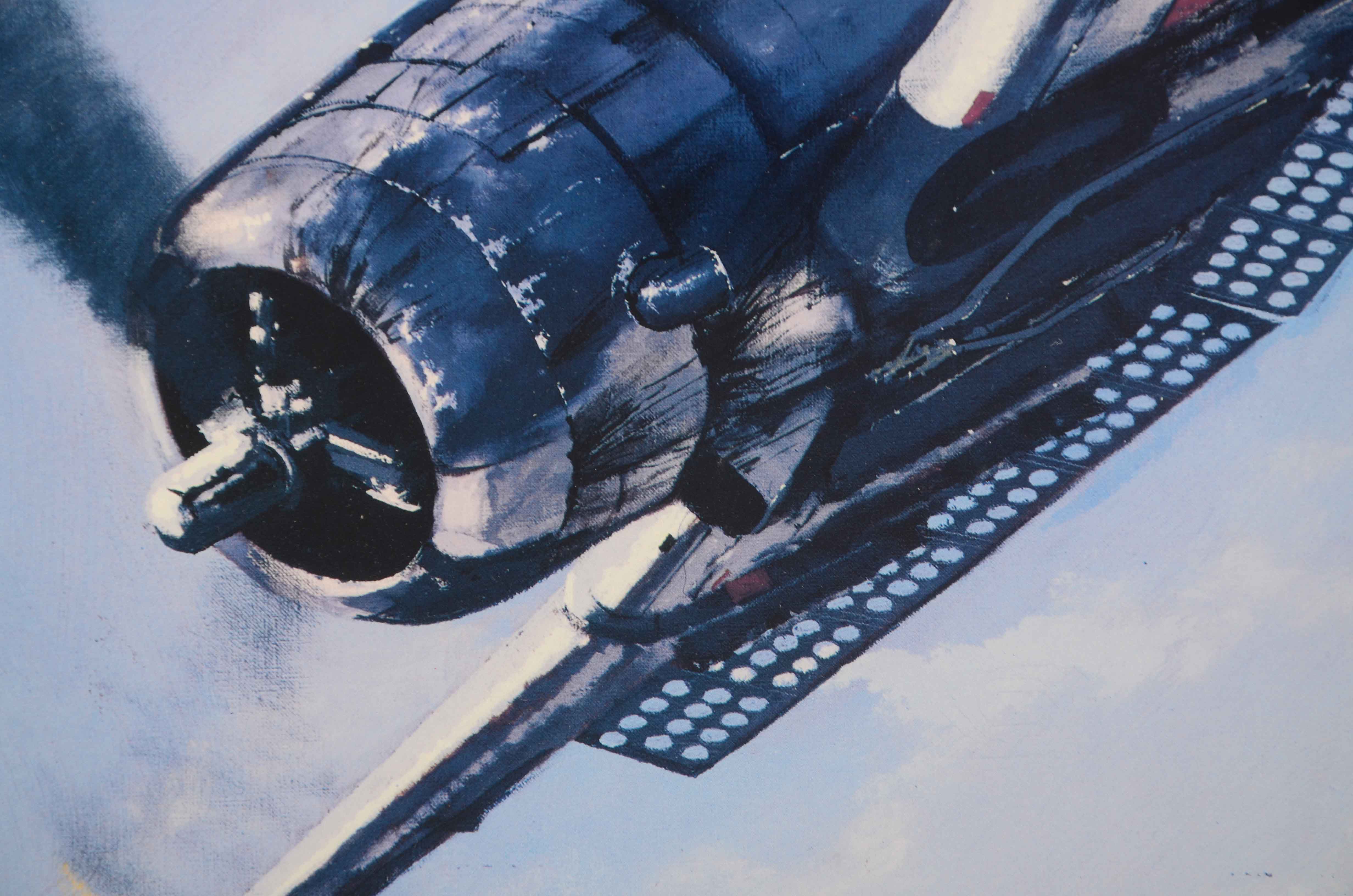 J. Woddal Signed Offset Lithograph of War Planes with Salvage