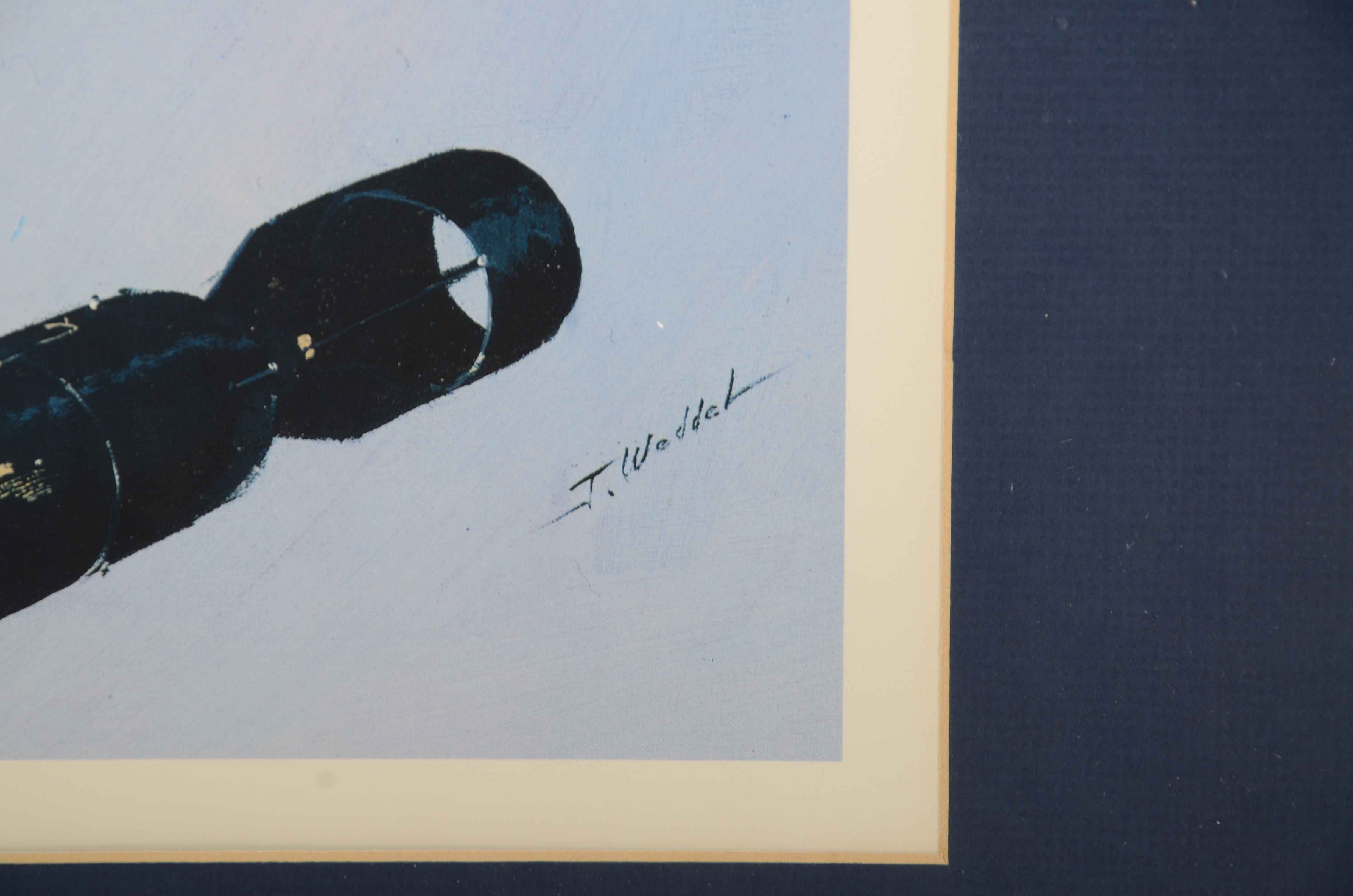 J. Woddal Signed Offset Lithograph of War Planes with Salvage