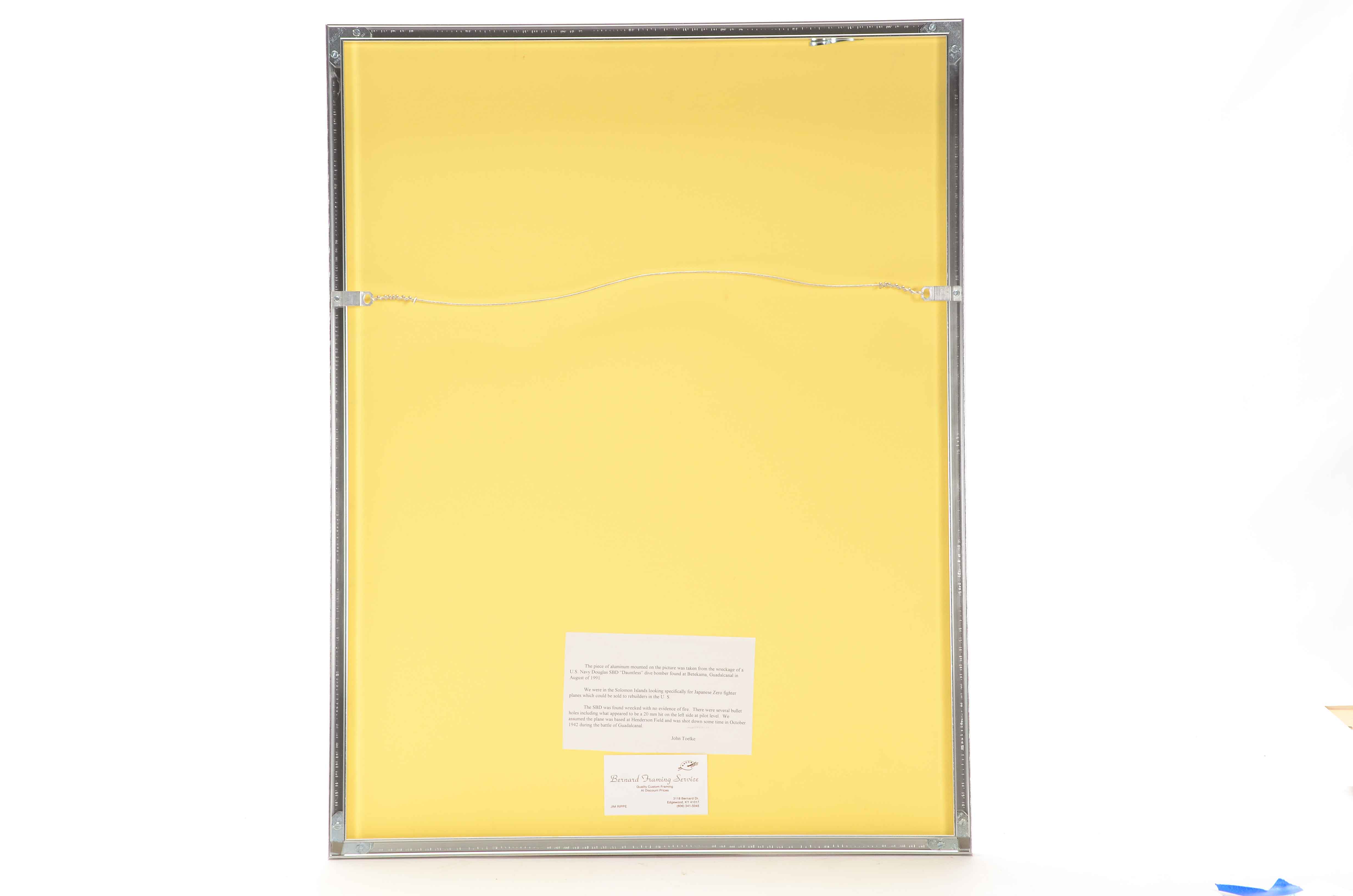 J. Woddal Signed Offset Lithograph of War Planes with Salvage