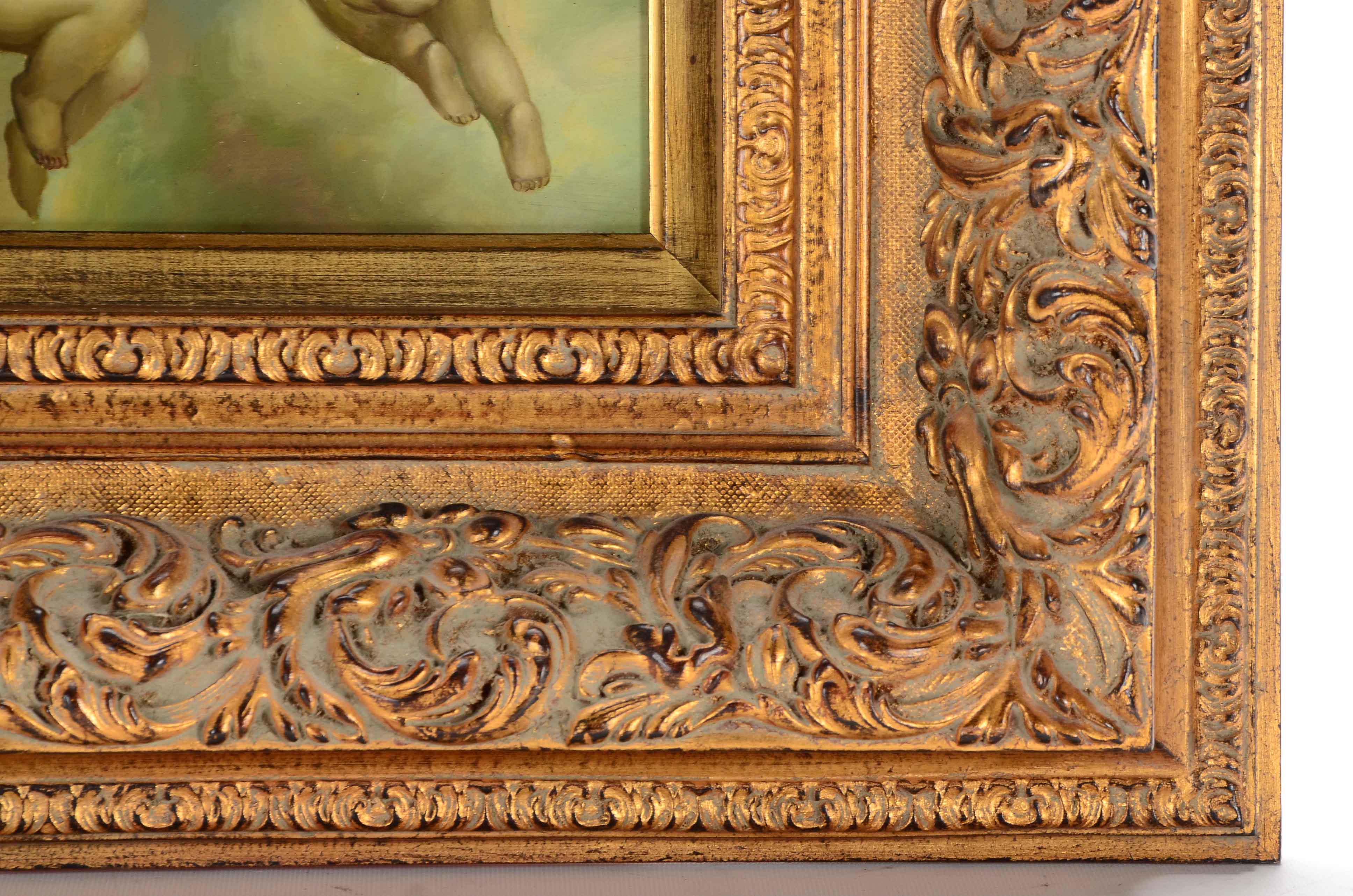 Avilovz Signed Oil Painting of Cherubs