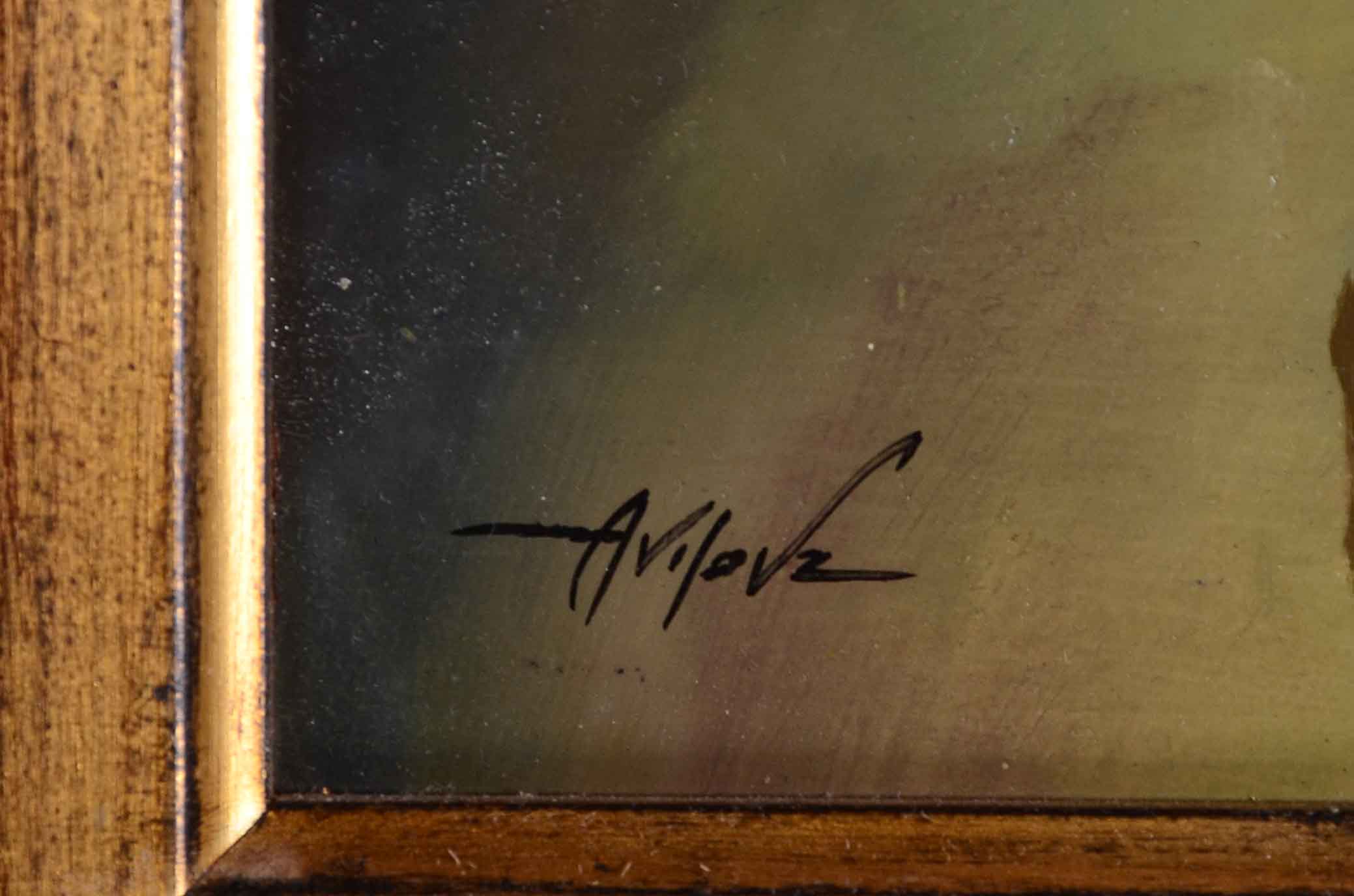 Avilovz Signed Oil Painting of Cherubs