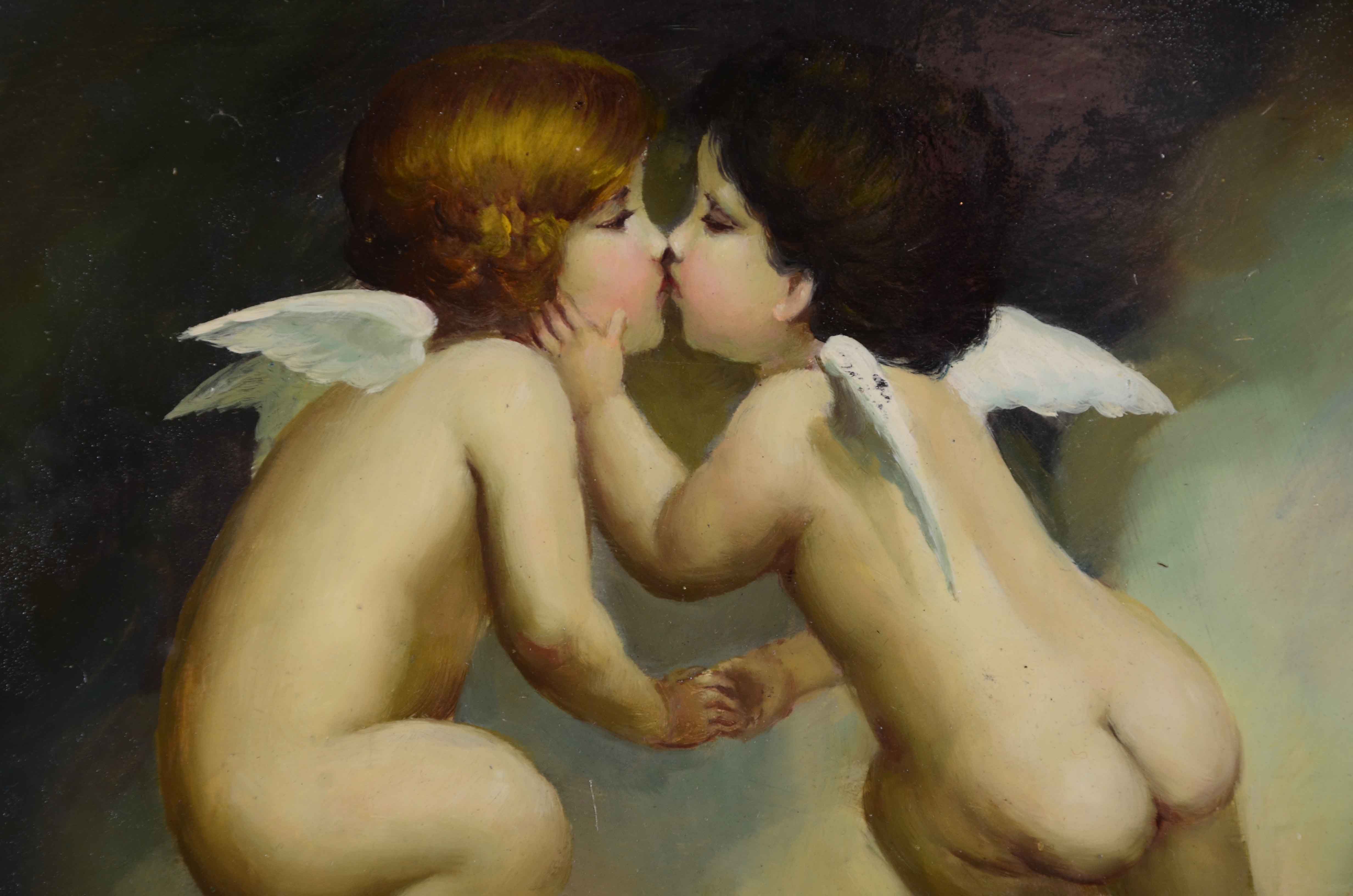 Avilovz Signed Oil Painting of Cherubs