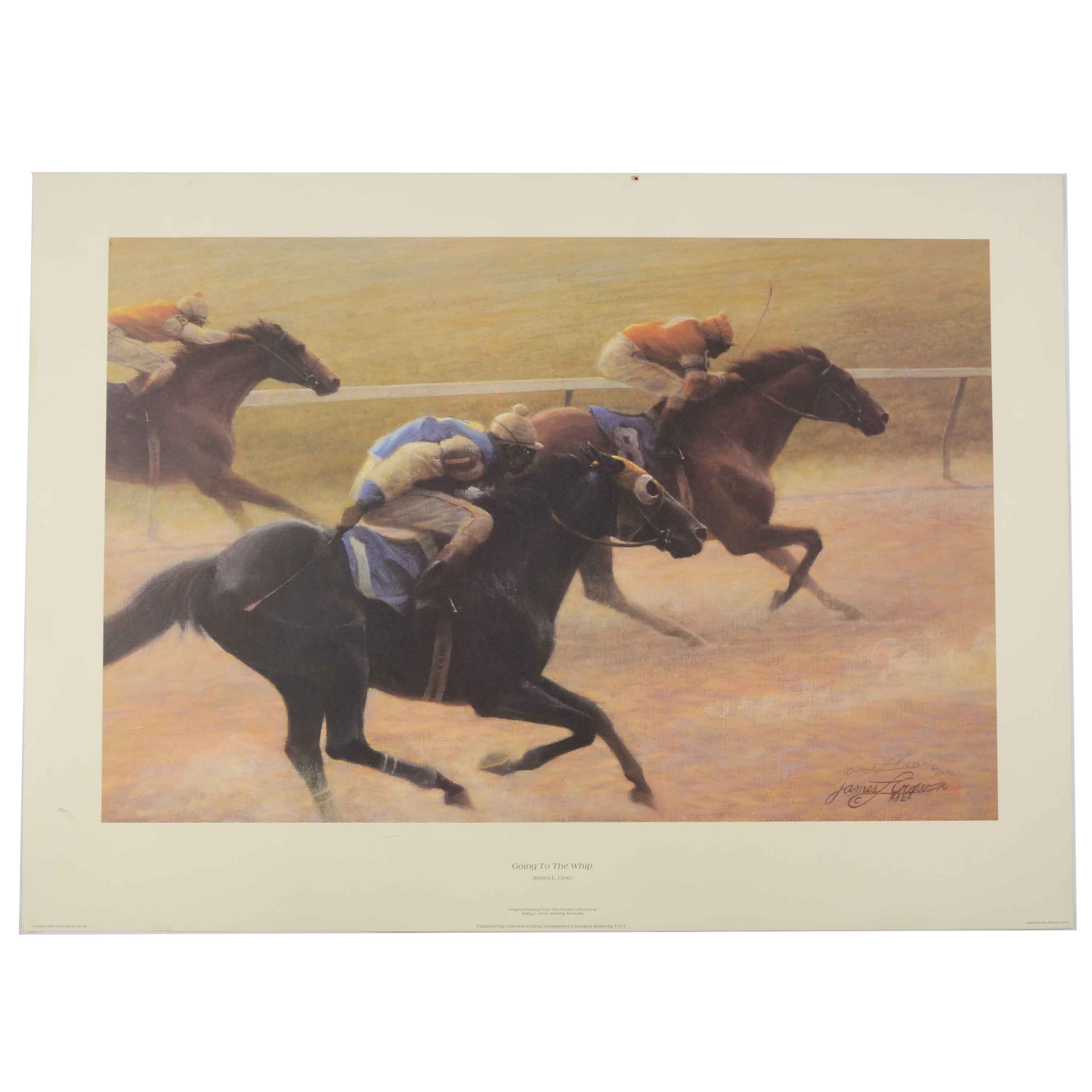 James L. Crow Signed Limited Edition Offset Lithograph "Going to the Whip"
