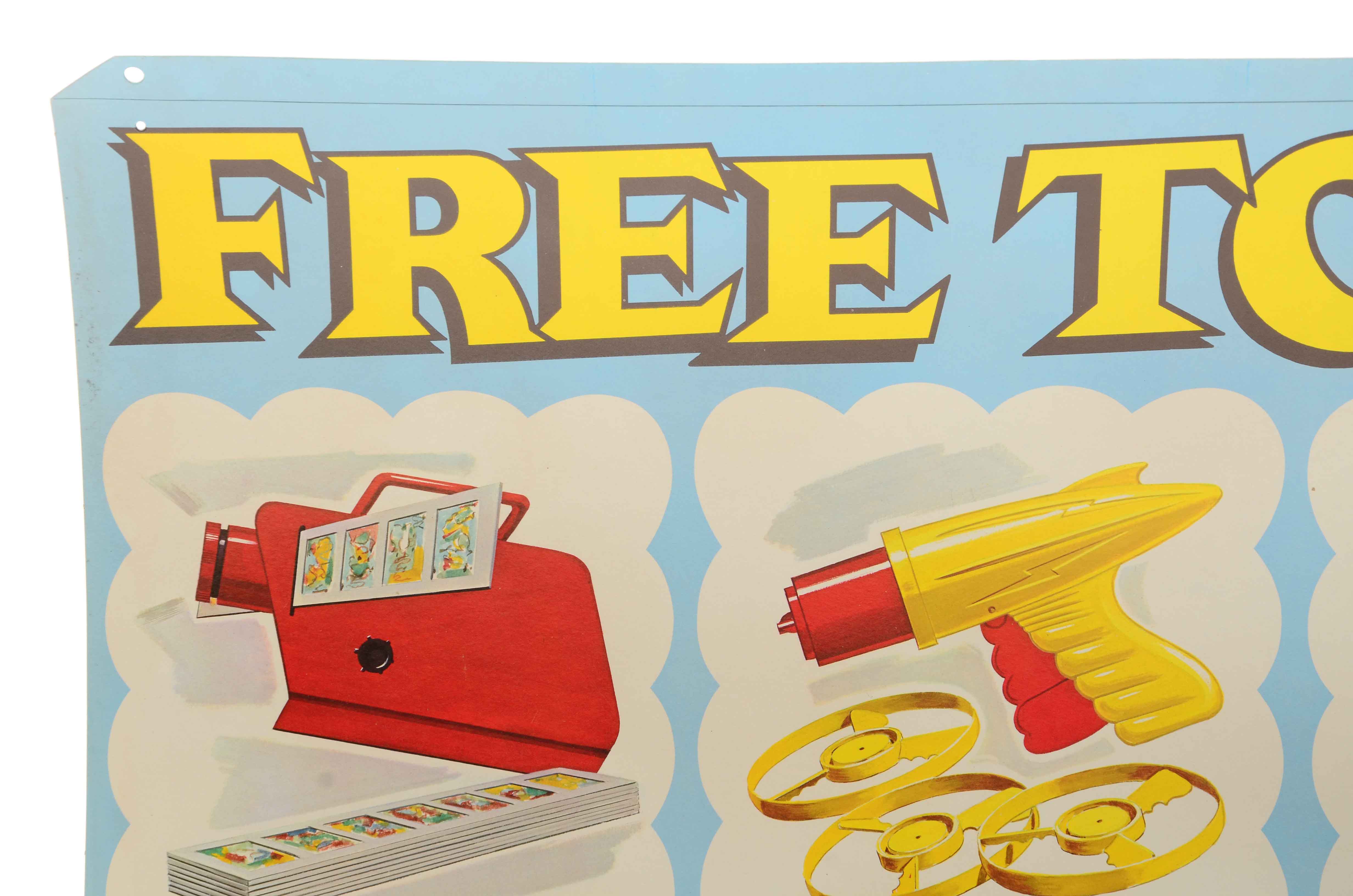 Two 1968 "Kool-Aid" Free Toys Cardboard Signs