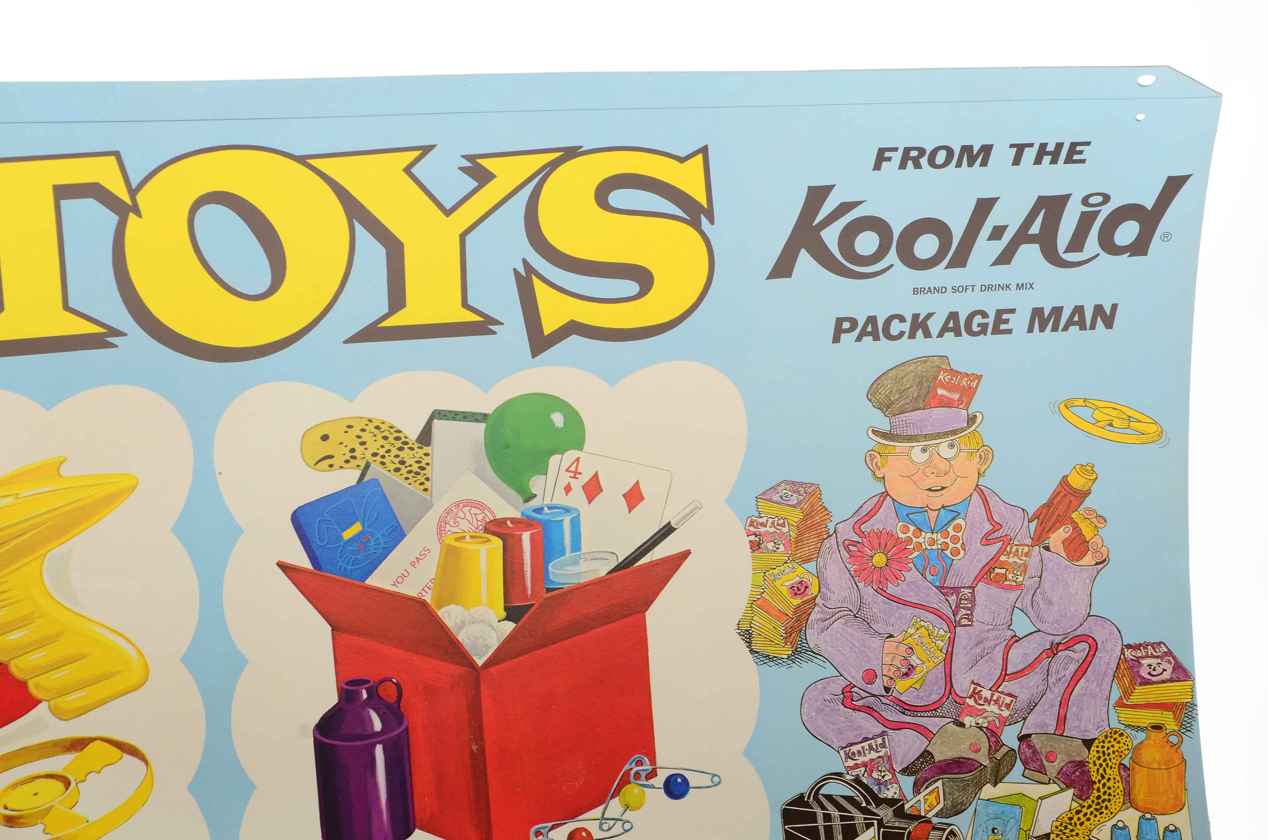 Two 1968 "Kool-Aid" Free Toys Cardboard Signs