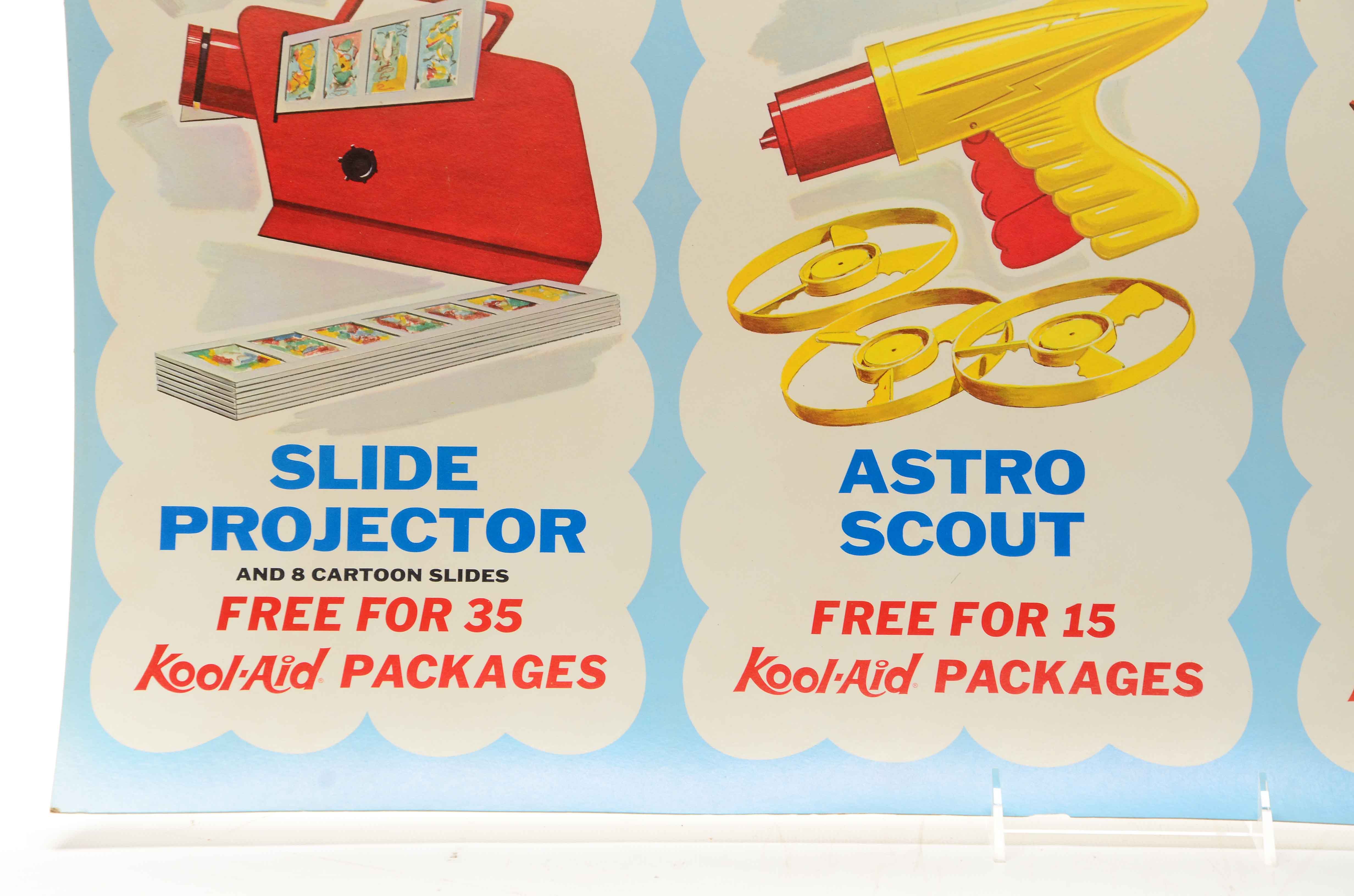 Two 1968 "Kool-Aid" Free Toys Cardboard Signs