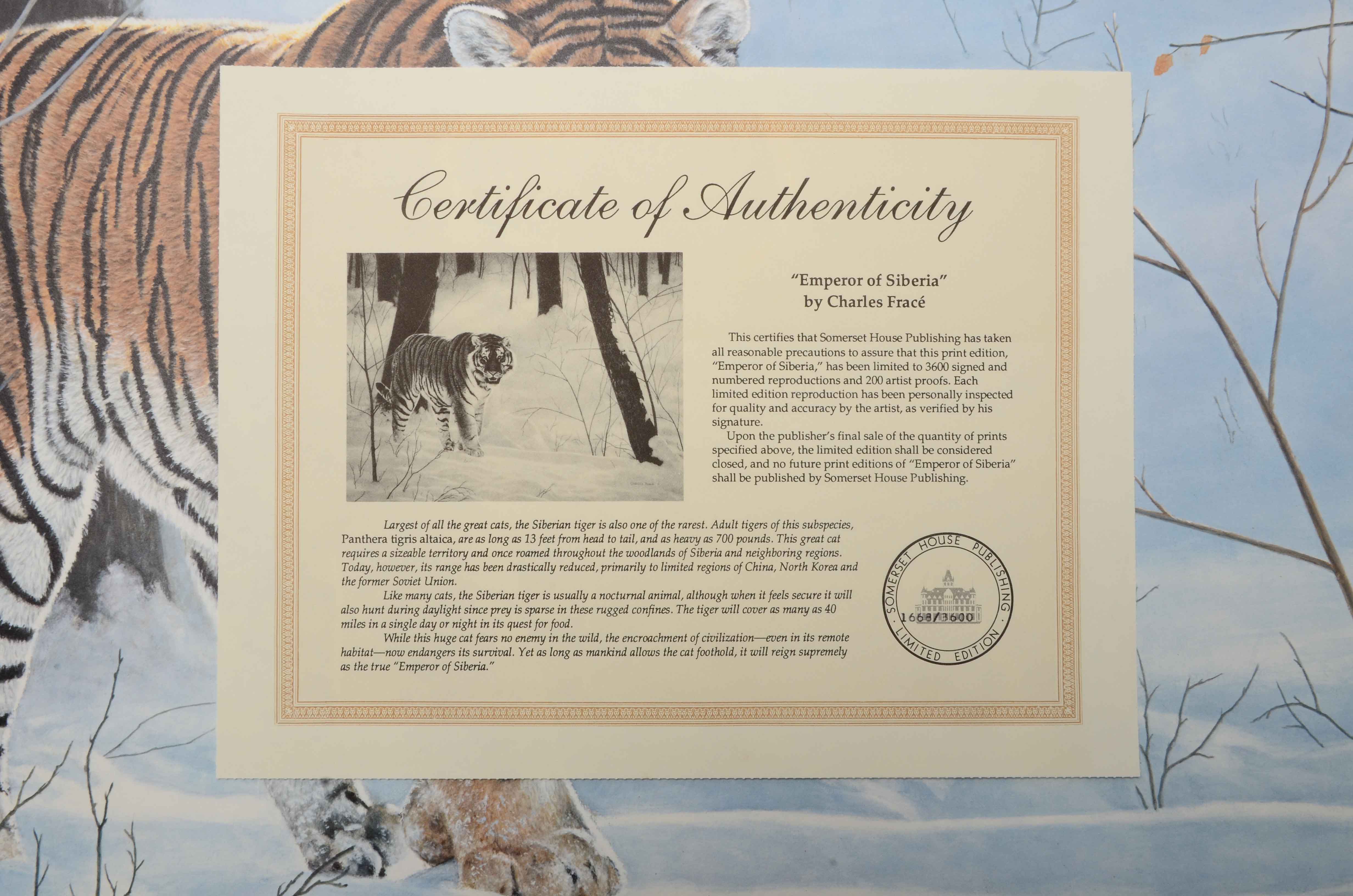 Charles Fracé Signed Limited Edition Offset Lithograph "Emperor of Siberia"