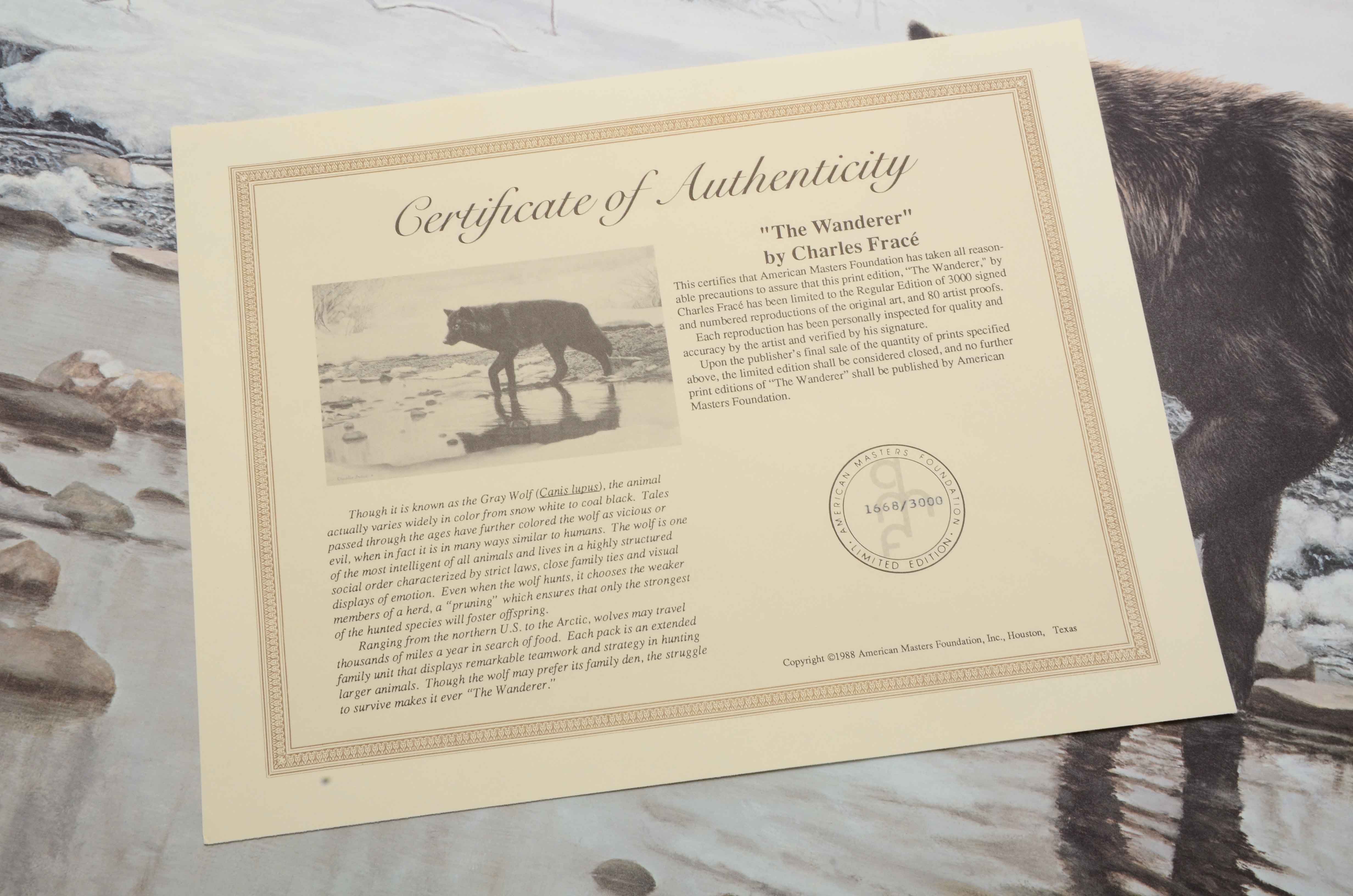 Charles Fracé Signed Limited Edition Offset Lithograph "The Wanderer"