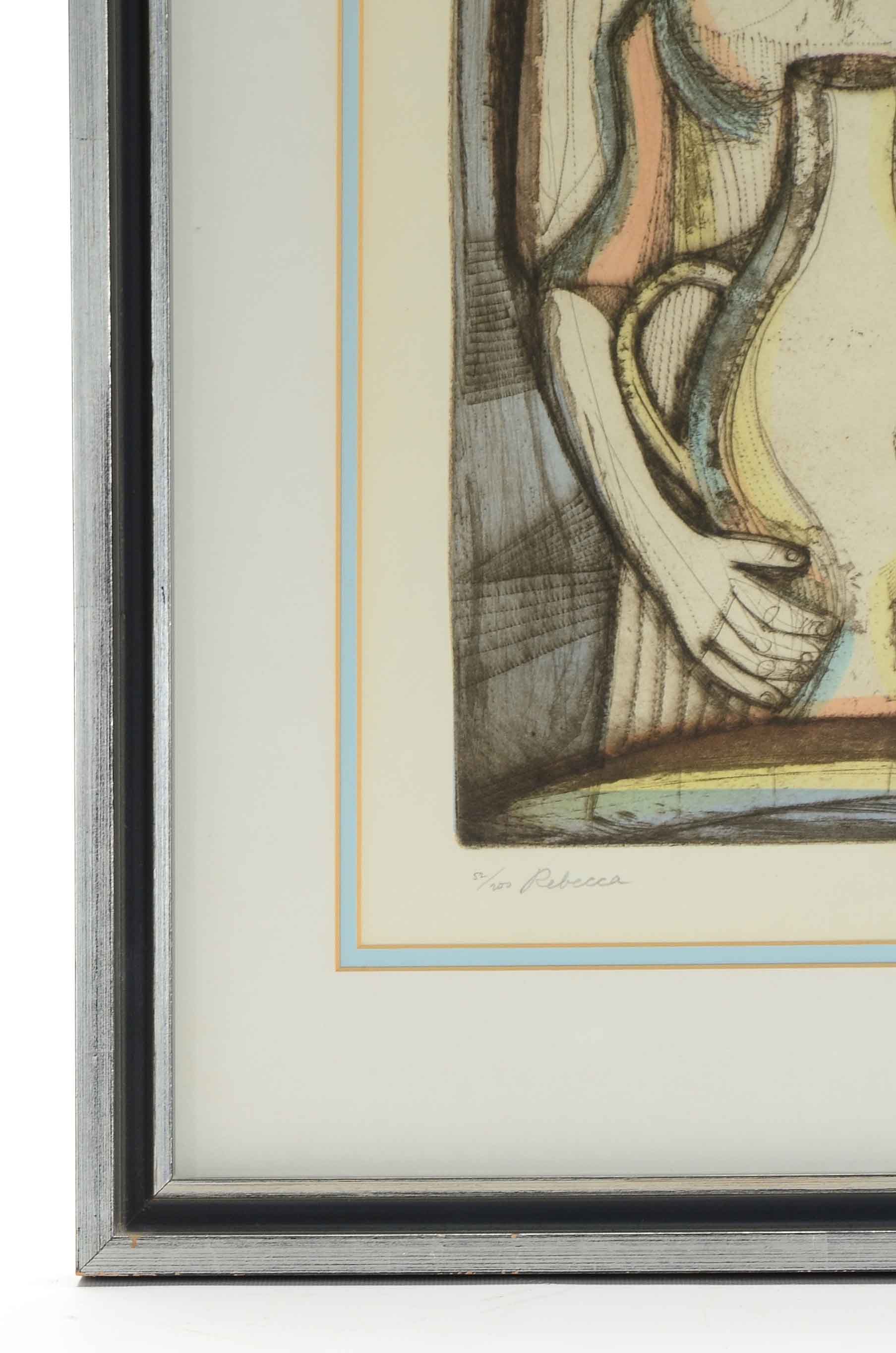 Irving Amen Signed Limited Edition Hand-Colored Mezzotint "Rebecca"