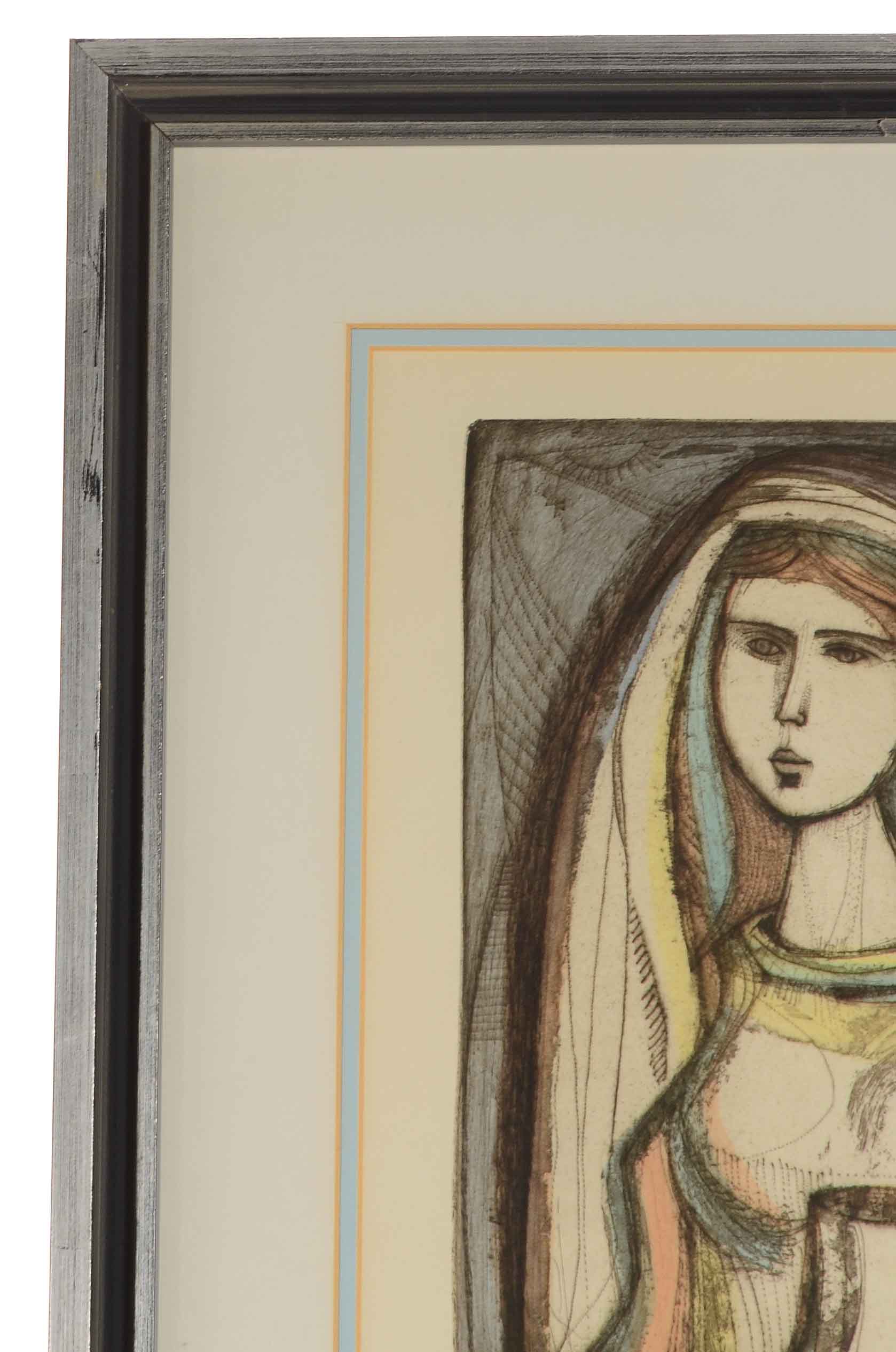 Irving Amen Signed Limited Edition Hand-Colored Mezzotint "Rebecca"