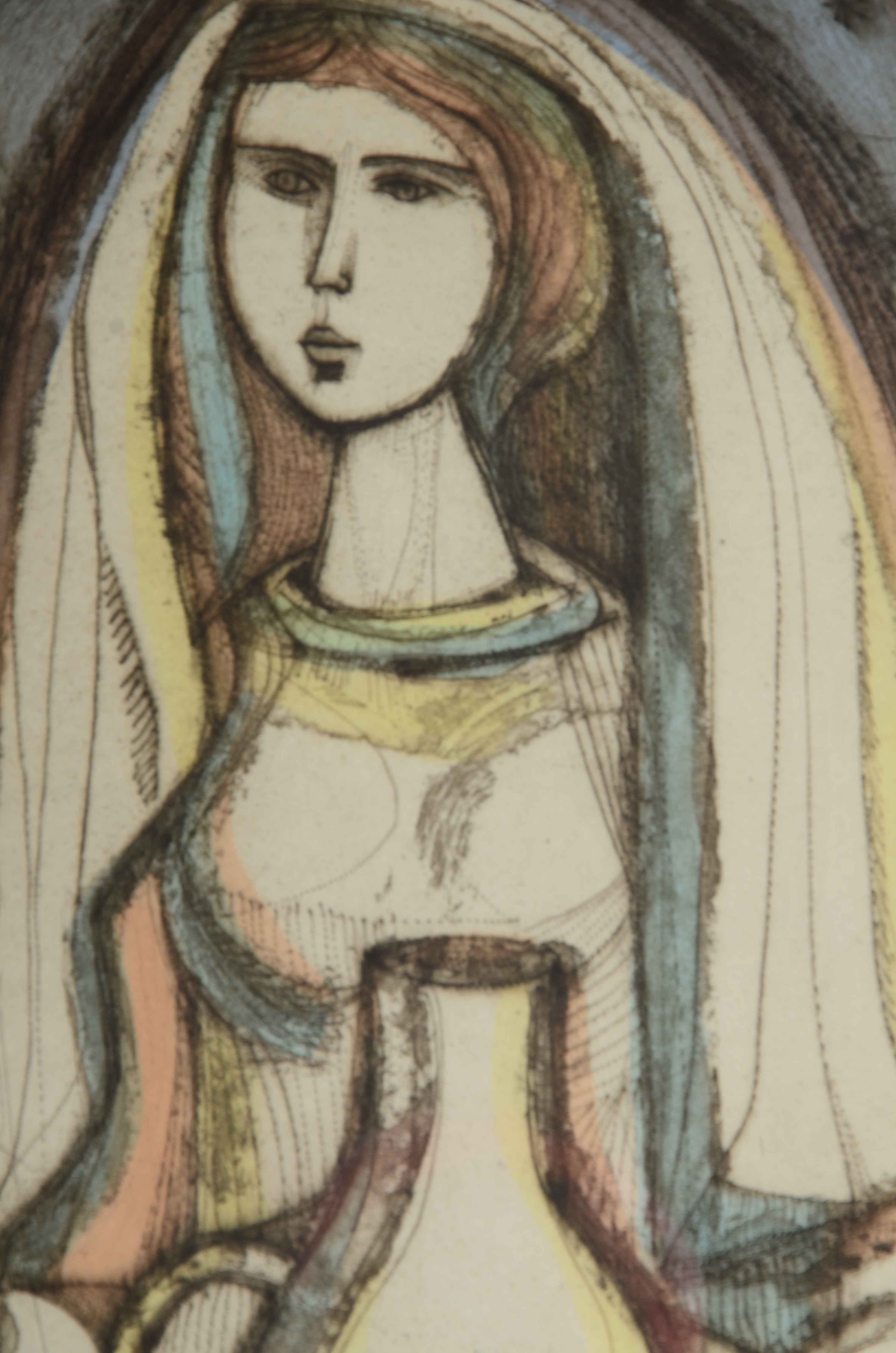 Irving Amen Signed Limited Edition Hand-Colored Mezzotint "Rebecca"