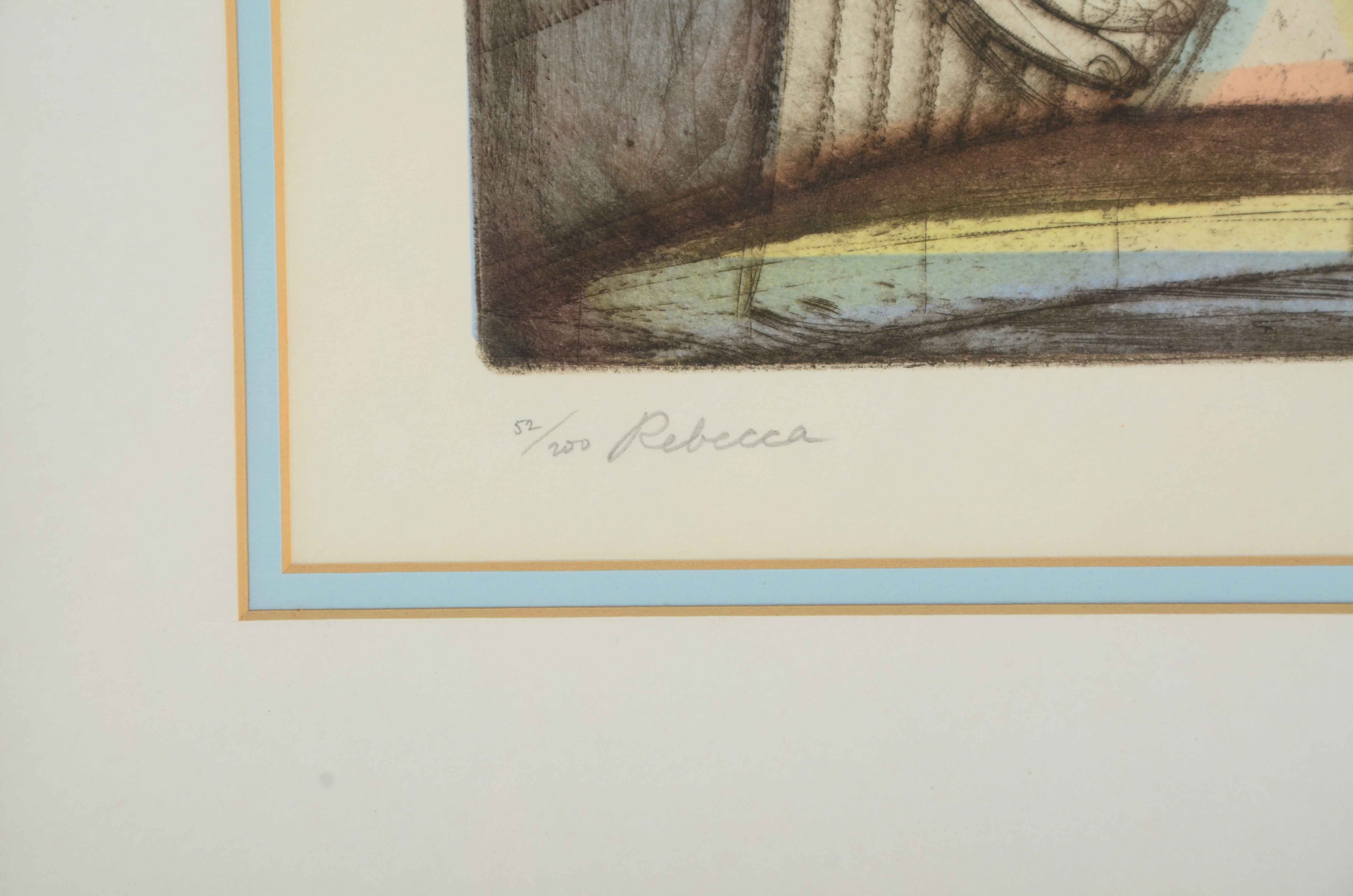 Irving Amen Signed Limited Edition Hand-Colored Mezzotint "Rebecca"