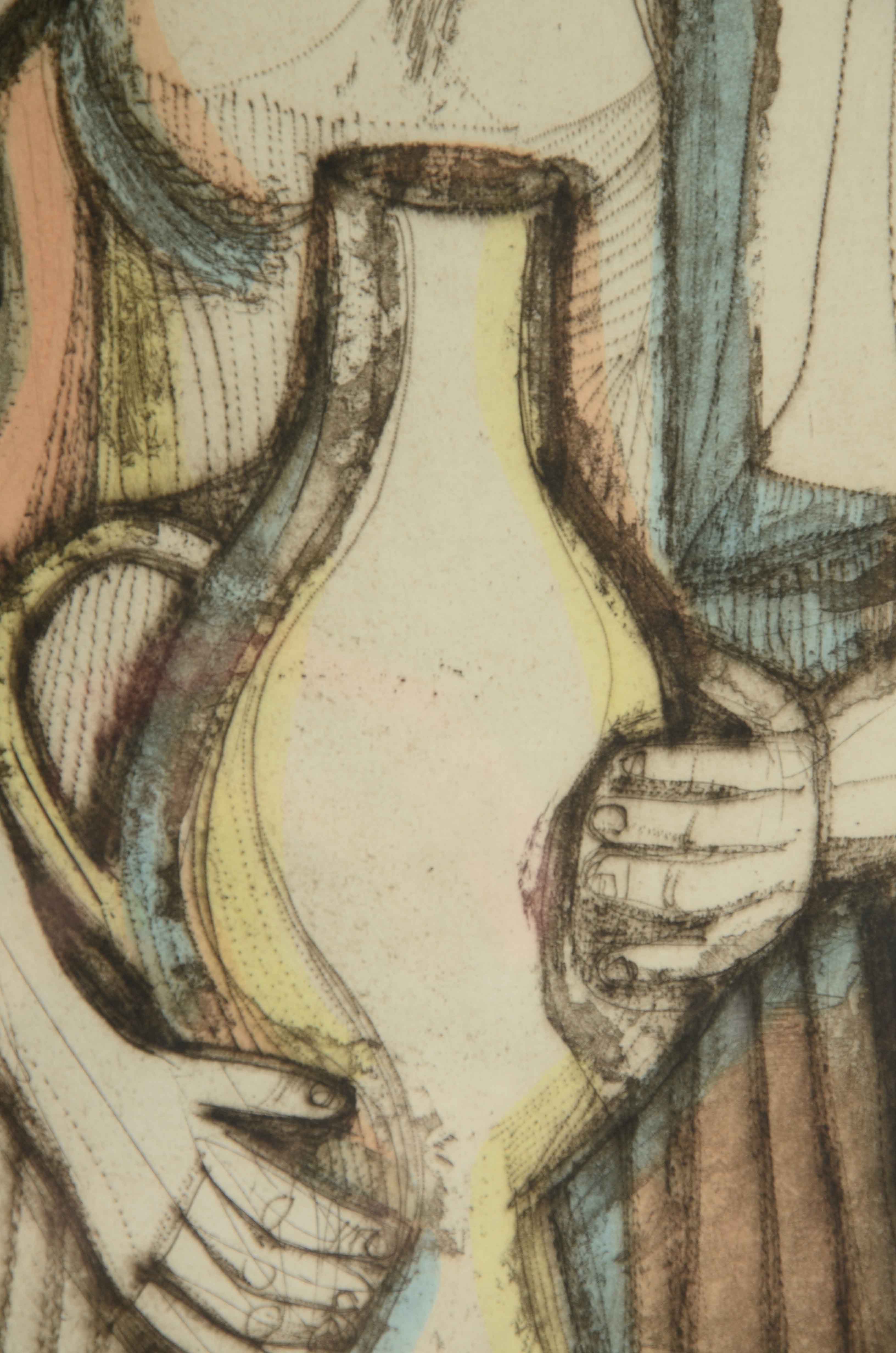 Irving Amen Signed Limited Edition Hand-Colored Mezzotint "Rebecca"