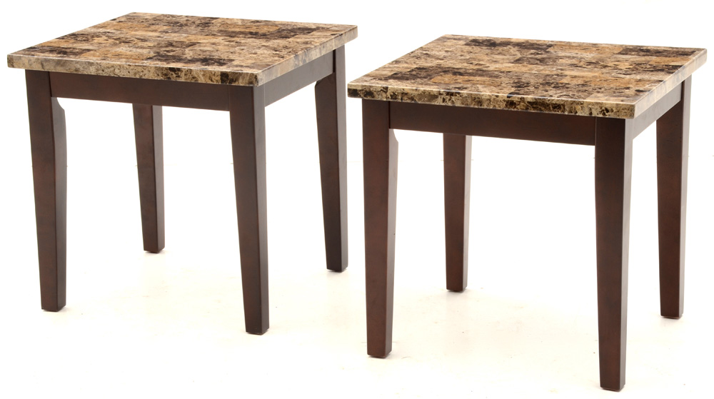 Faux Stone Top Coffee Table and End Tables