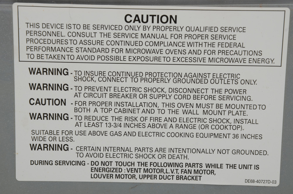 GE Spacemaker XL Over-Range Microwave